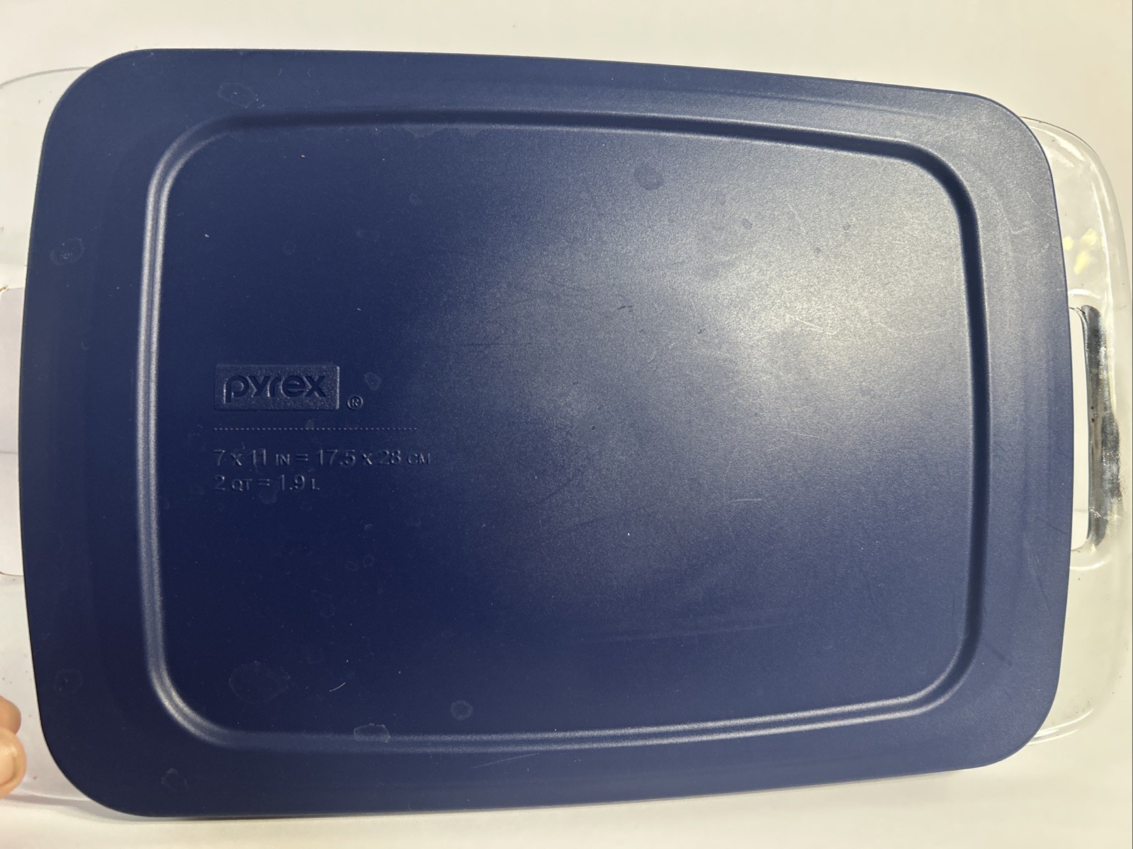 Vintage Pyrex 7×11 2qt With Handles Includes Snap On Blue Lid C232