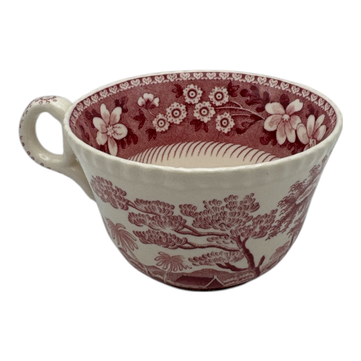 Vintage Copeland Spode Tower Pink Flat Cup Coffee Tea Set of 6 & Stand Old Stamp
