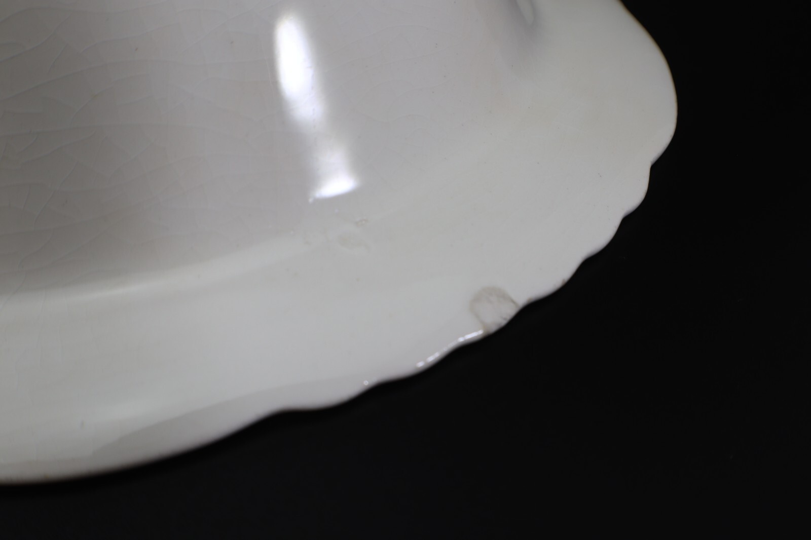Pope Gosser Rose Point Oval VEGETABLE BOWL White with Raised Roses Vintage USA