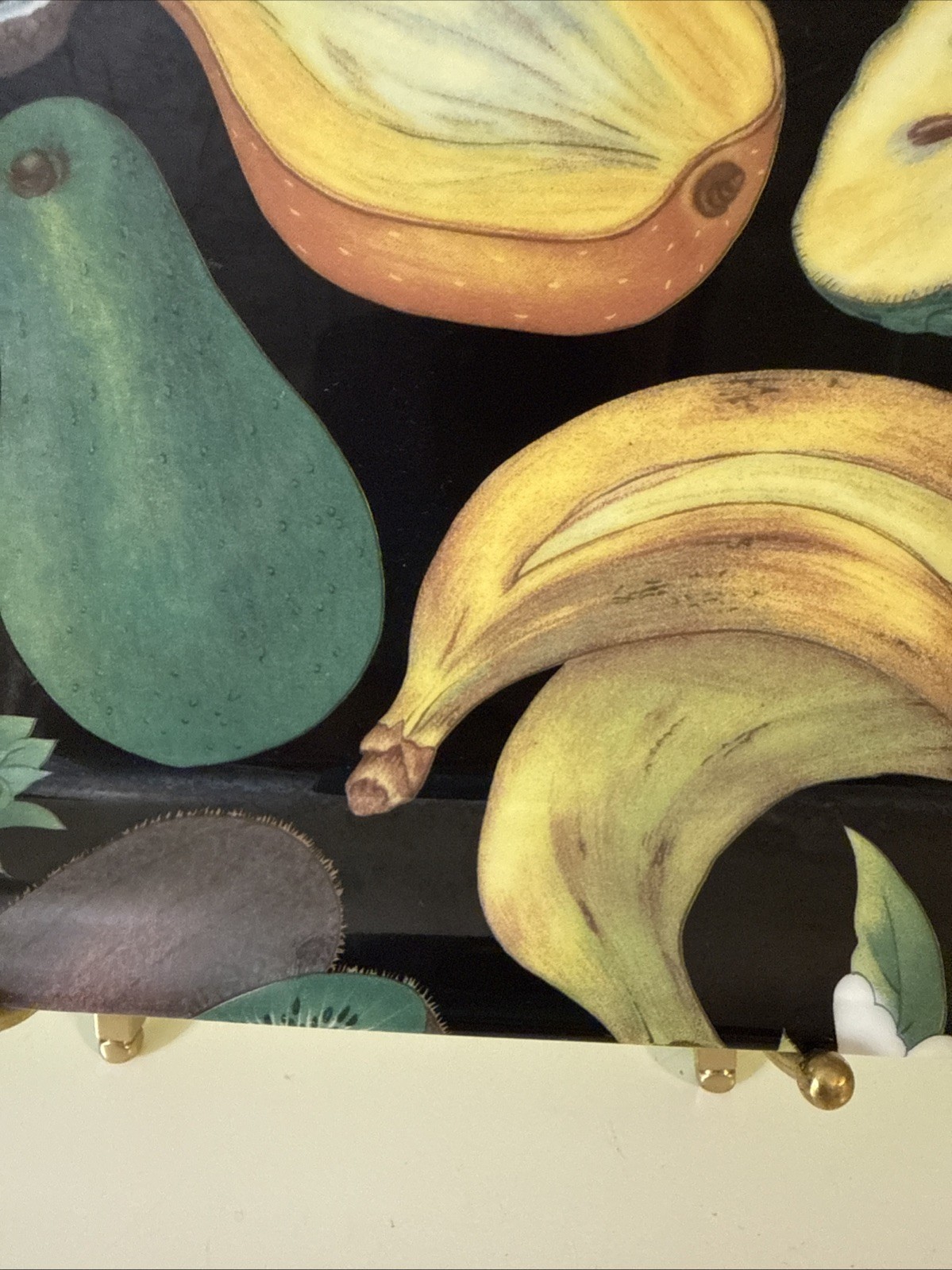 Rare Vintage Philippe Deshoulieres Limoges Tropical Fruits Porcelain Tray 16”