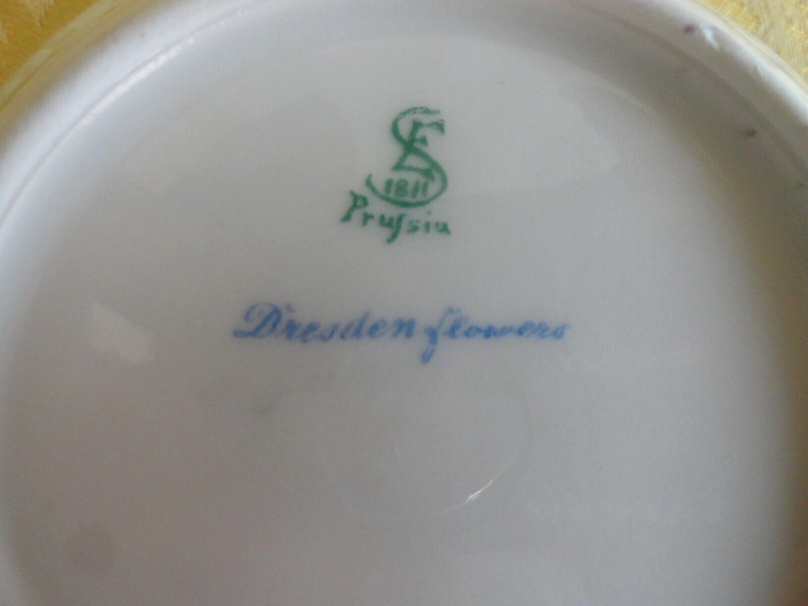 Erdmann Schlegelmilch ES Prussia Porcelain Dresden Flowers Reticulated Dish