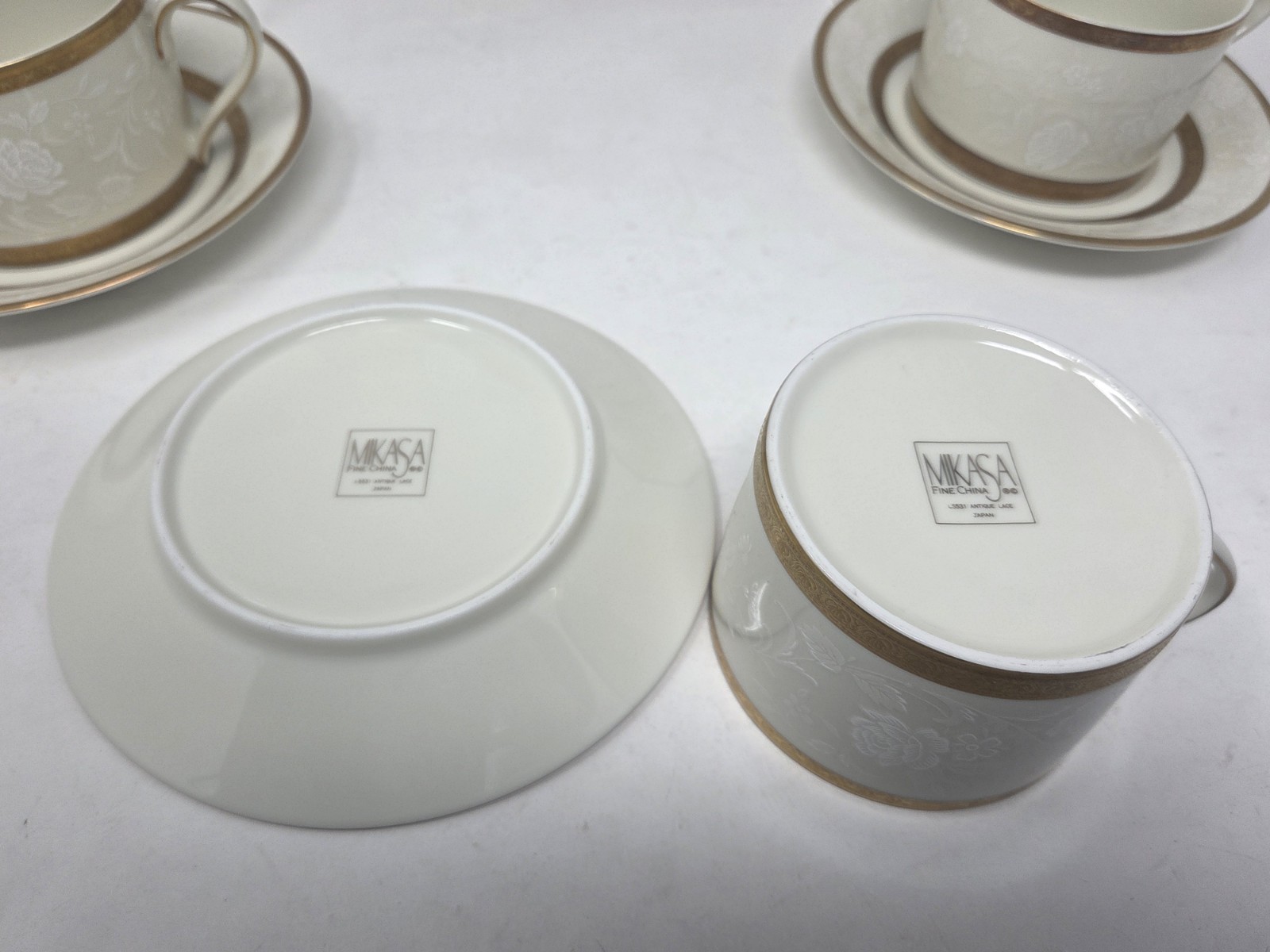 Lot of 6 Mikasa L5531 Antique Lace Cup and Saucer Sets
