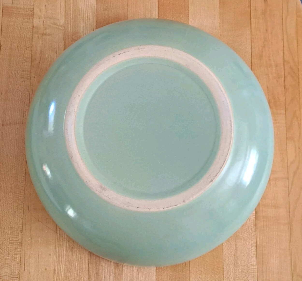 LARGE Vintage La Solana Pottery Mint Green 13″ Salad Serving Bowl Mid Century