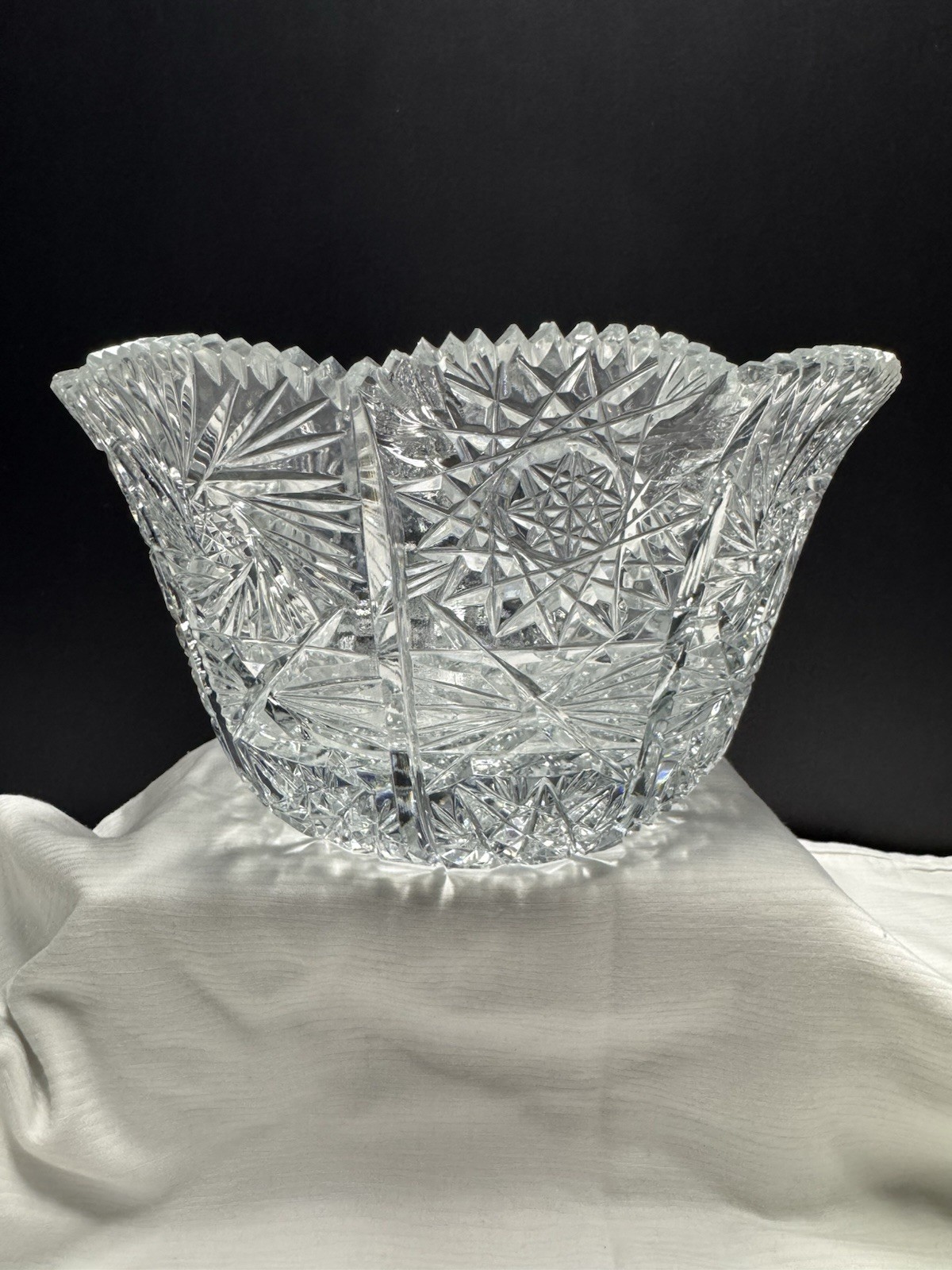 American Brilliant Period ABP Crystal Glass Cut Bowl 9”