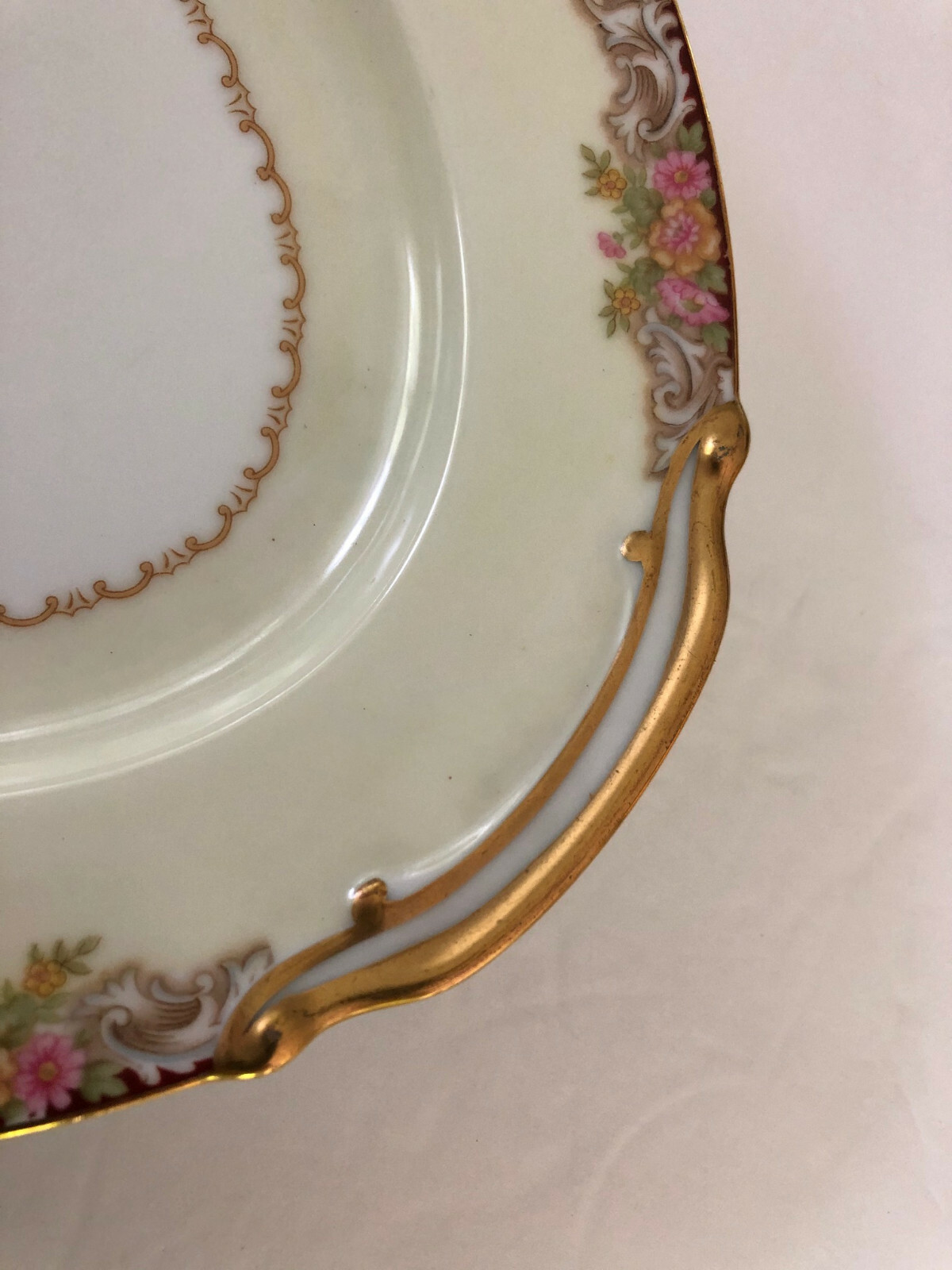 Noritake China Harmony 3906 Gold Trim Floral Border – 11″ OVAL SERVING PLATTER