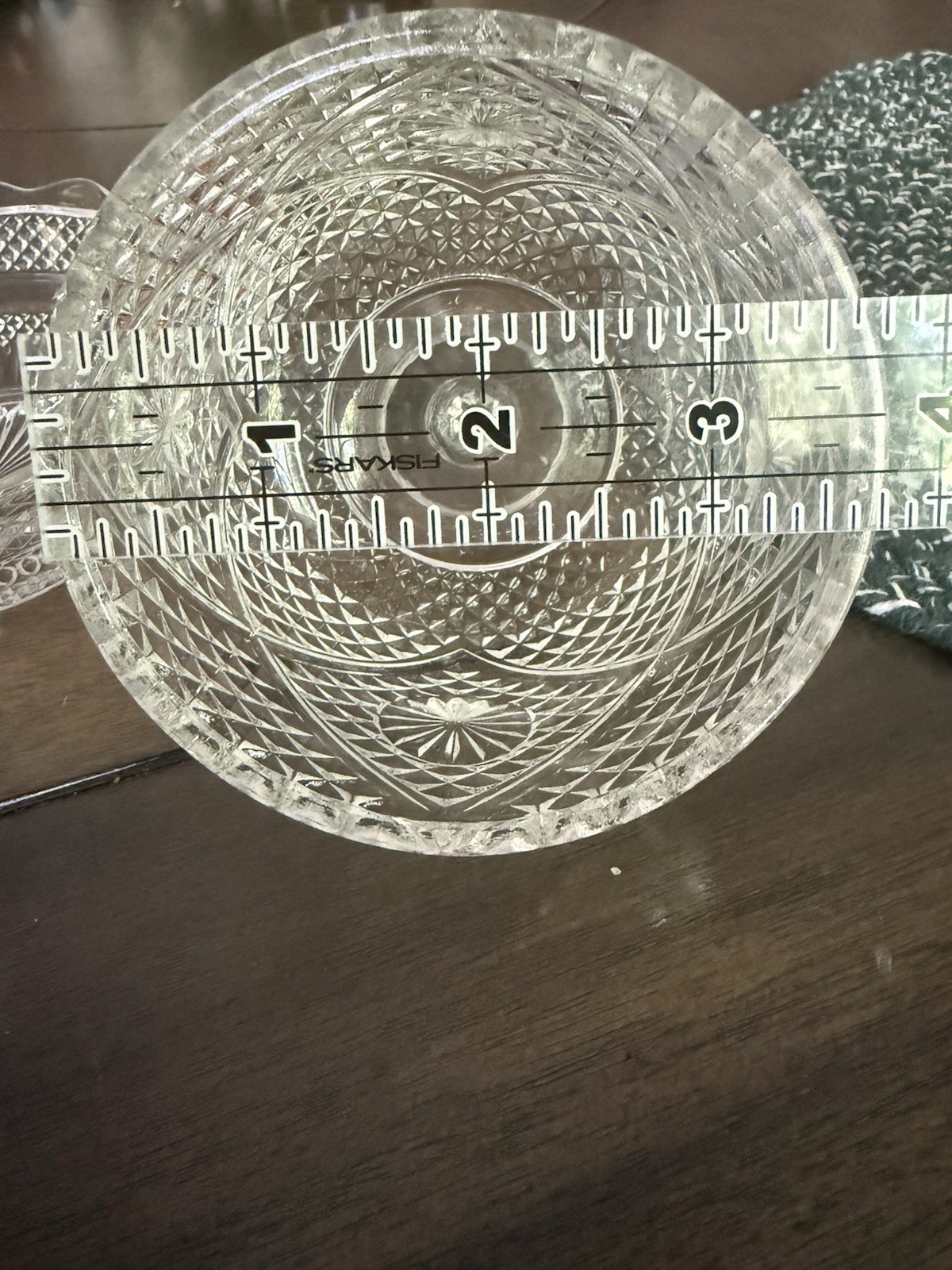 Vintage Pressed Glass Covered Candy Dish Dresser Jar With Underplate