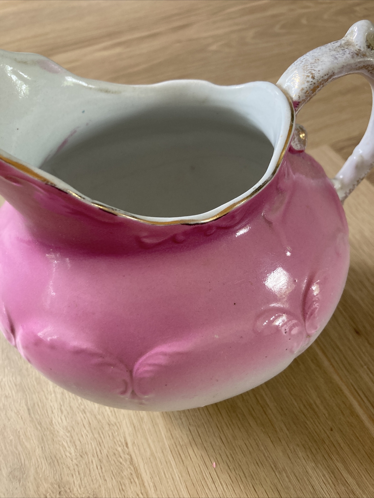 Gorgeous Peacock Rose Antique Pitcher by Warwick China