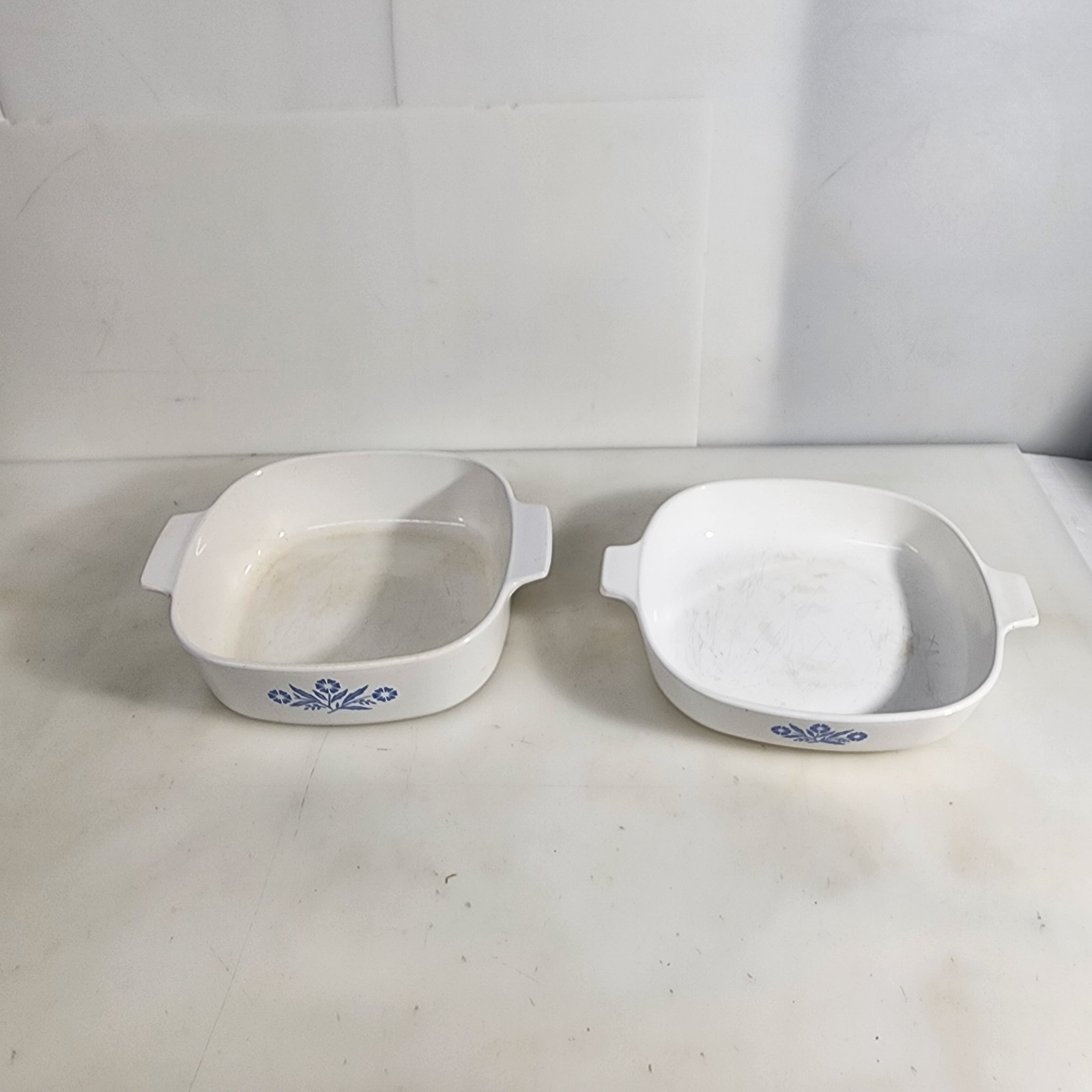 Corning Ware P-9-B A-2-B Blue Cornflower 2 1 Qt Casserole Dish Set Lot 2 USA
