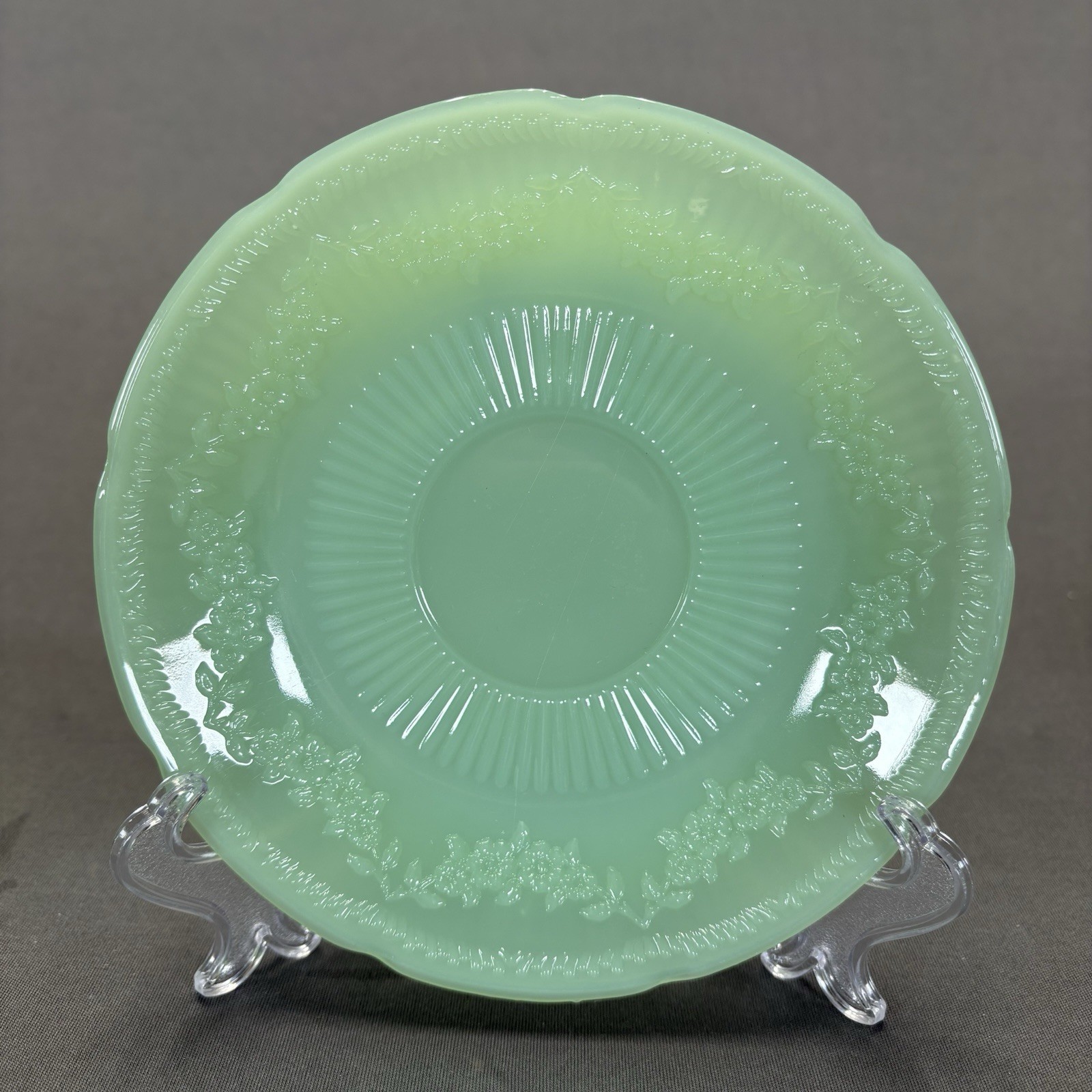 Fire King Jadeite Alice Saucer 6 1/4″ Replacements Anchor Hocking Green Glass