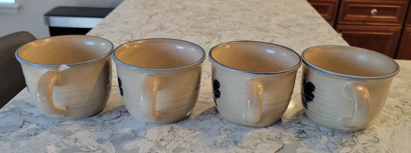 Vintage Pfaltzgraff Folk Art Coffee Mug Cup Hot Chocolate Set of 4