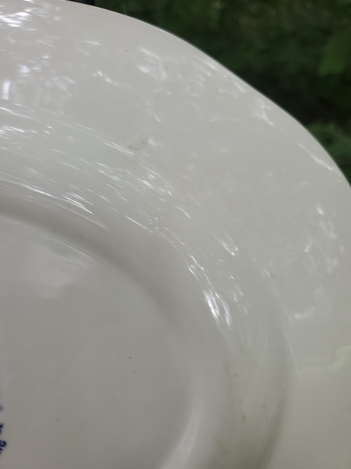 VTG Liberty Blue White Staffordshire Transferware Ironstone Oval Platter 12″