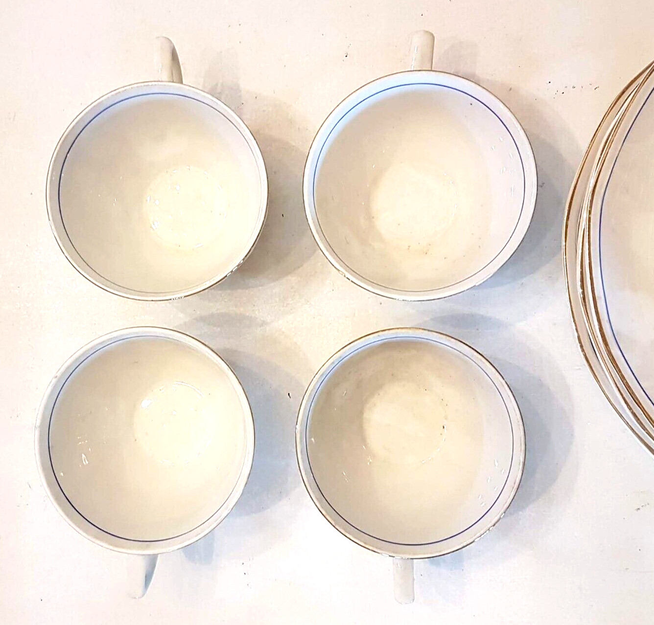 American Limoges Dishes LOT Blue Urn 20 pc Luncheon Service LIA-15 Sebring Ohio