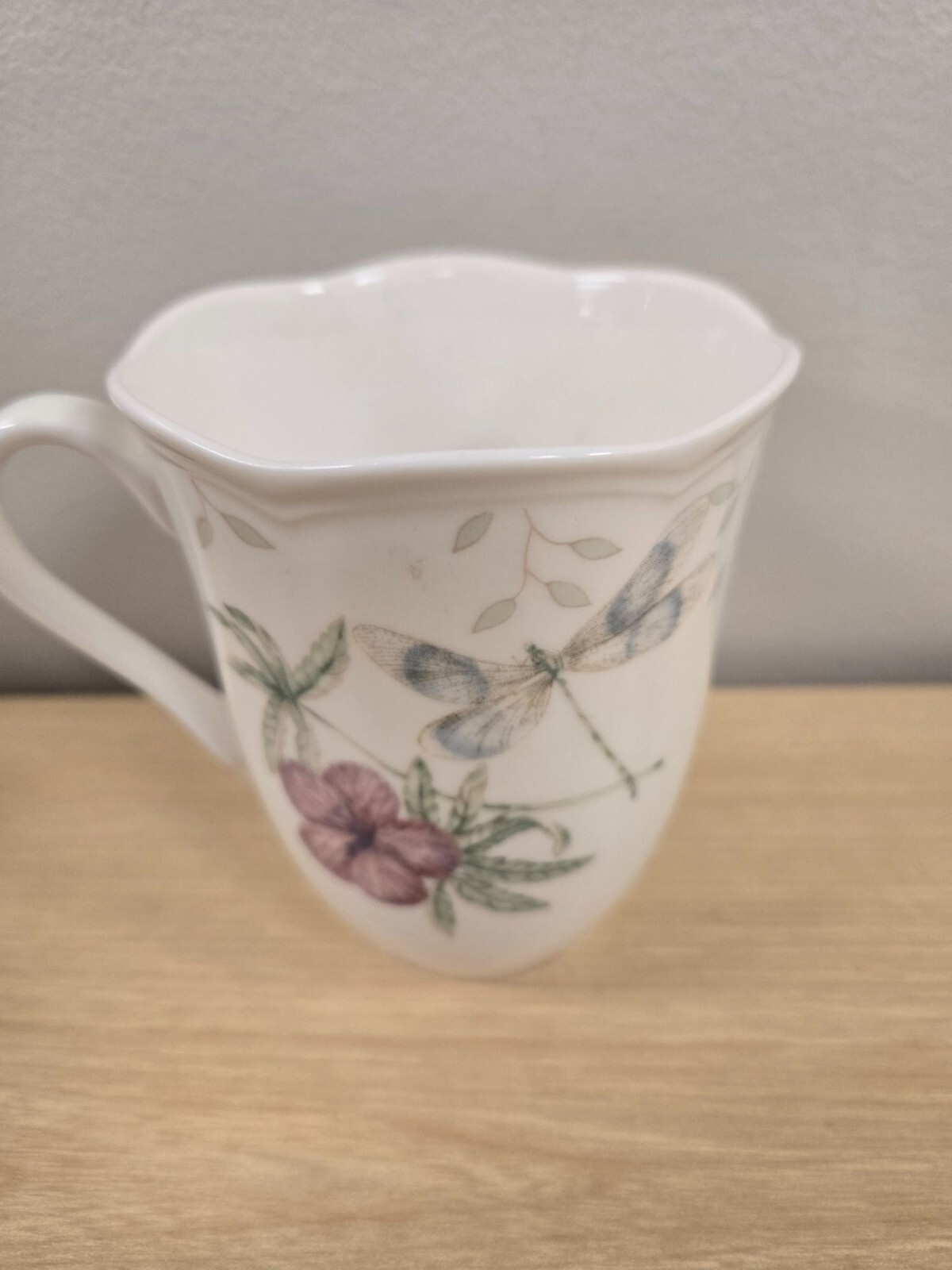 Lenox Dragonfly, Butterfly, and Bee Mug With Floral & Insect Design