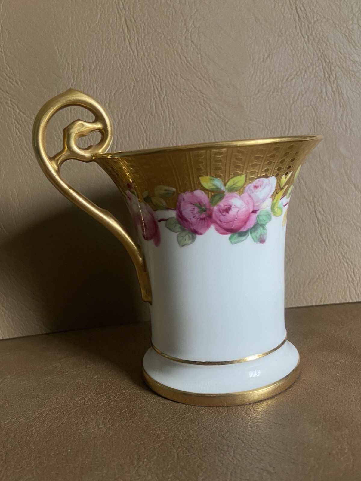 Antique Minton England Tall Chocolate Cup Davis Collamore NY C 1900