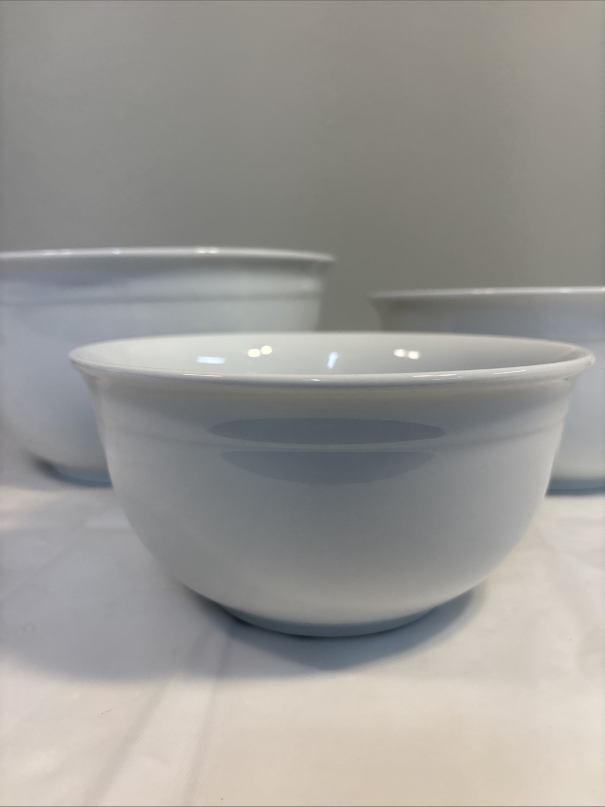 Food Network Ceramic Nesting Mixing Serving Bowls Set Of 3 White