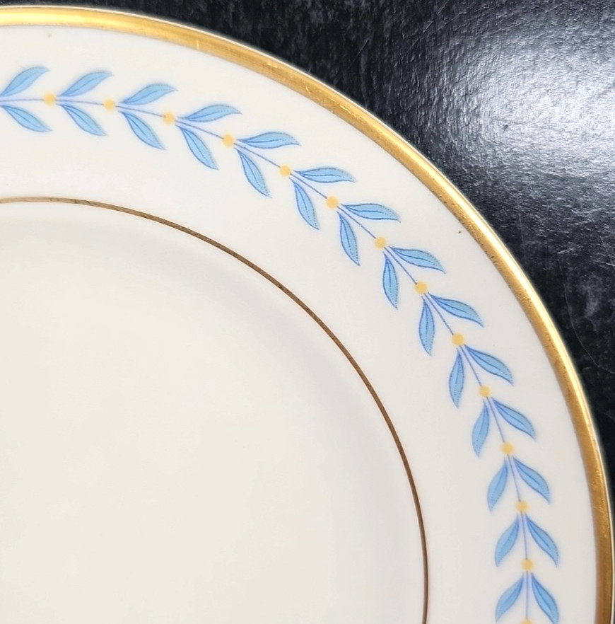 12 Syracuse China Sherwood Bread Plate Set Vintage Old Ivory Blue Laurel MCM Lot