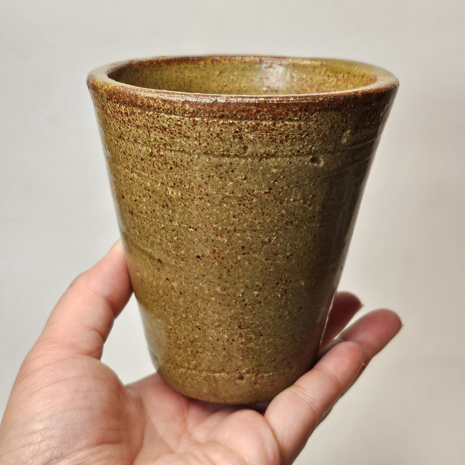 Handmade Stoneware Pottery Brown Speckle Glaze Ceramic Mug Tumbler
