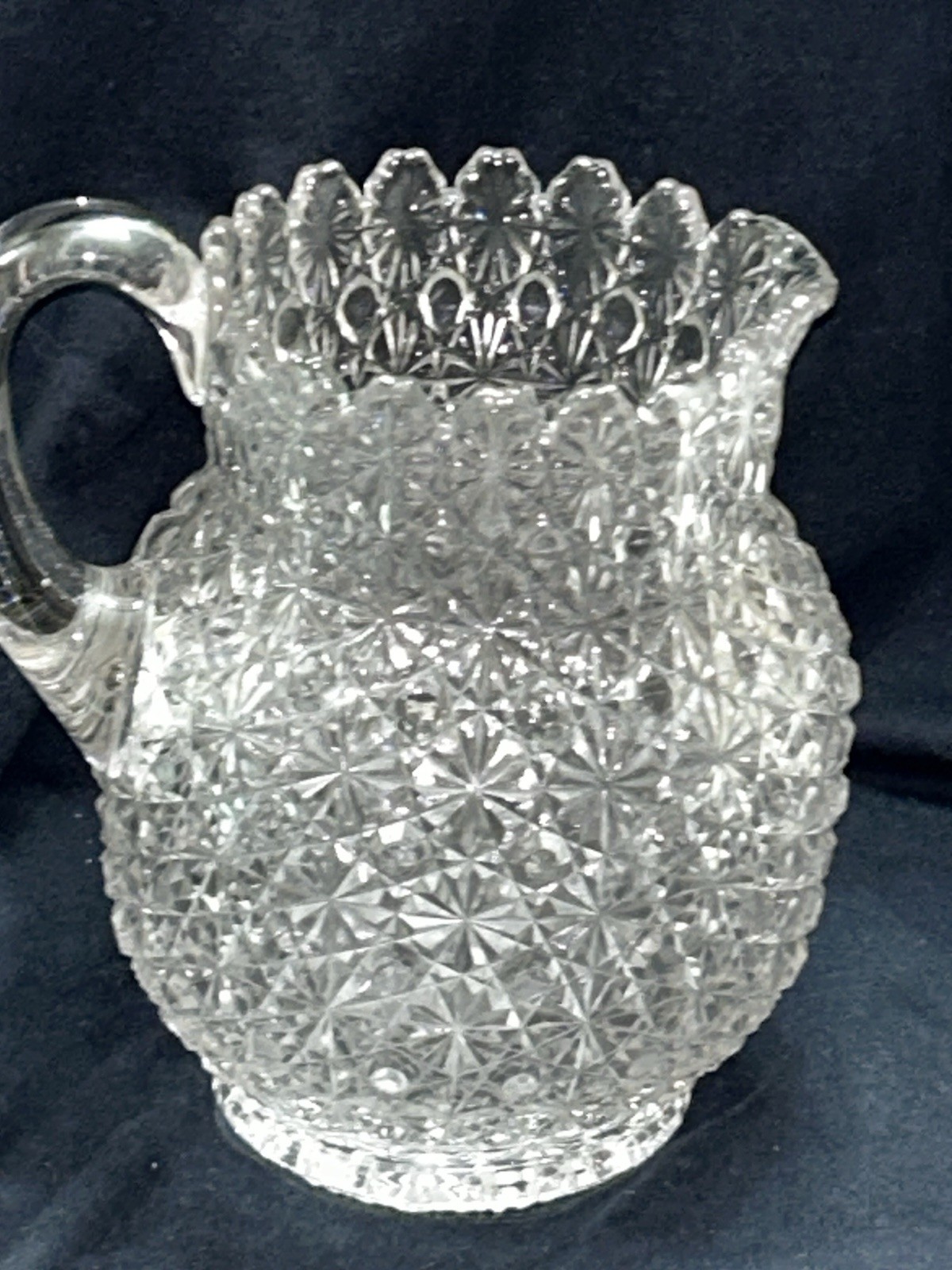 Bryce Bros Daisy & Button Glass Pitcher Victorian EAPG c.1800 Antique 8 1/2″