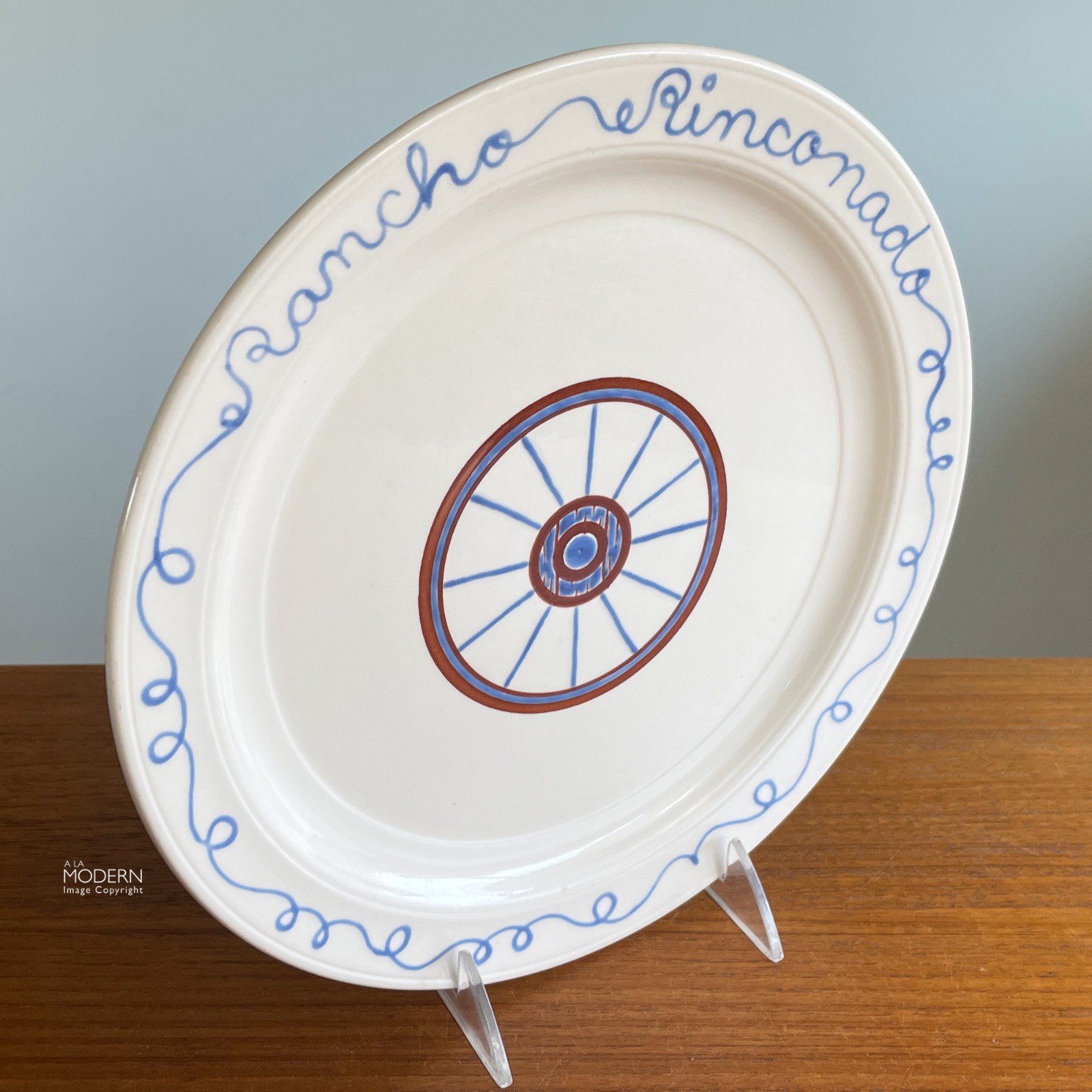 Rare Vernon Kilns Rancho Rinconado Harry Bird Montecito Dinner Plate 10 3/8″