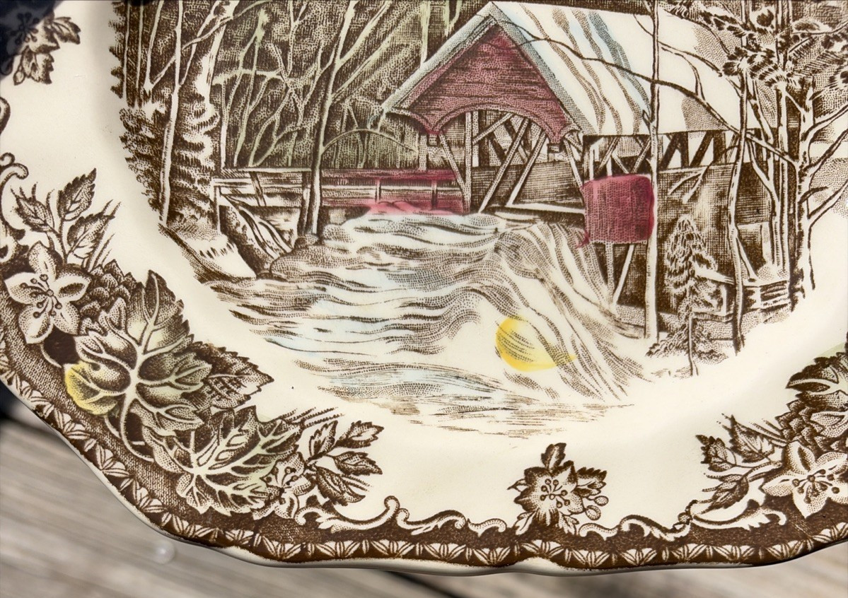 Johnson Brothers The Friendly Village The Covered Bridge Square 7.5” Salad Plate