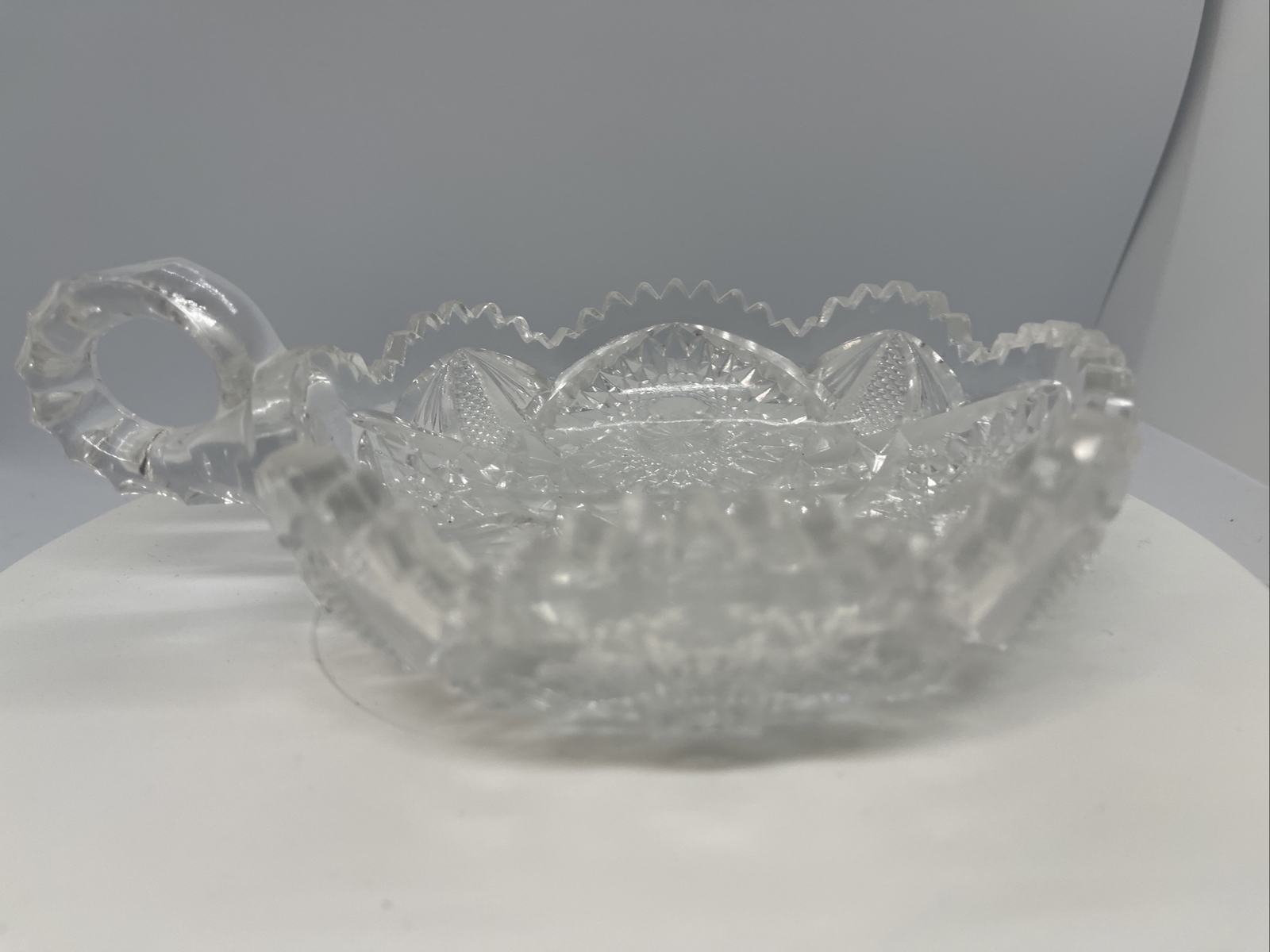 Vintage Solid Crystal Cut Glass Decorative Dish – 5 1/2 Inches