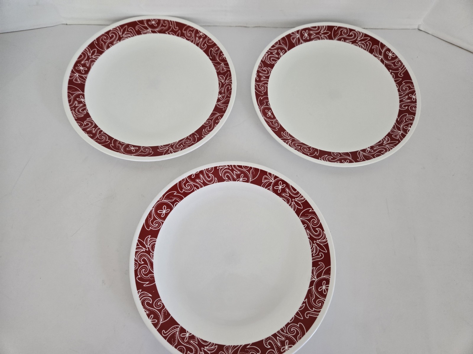 3 Corelle Corning Bandhani 10.25″ Dinner Plates USA FREE SHIPPING