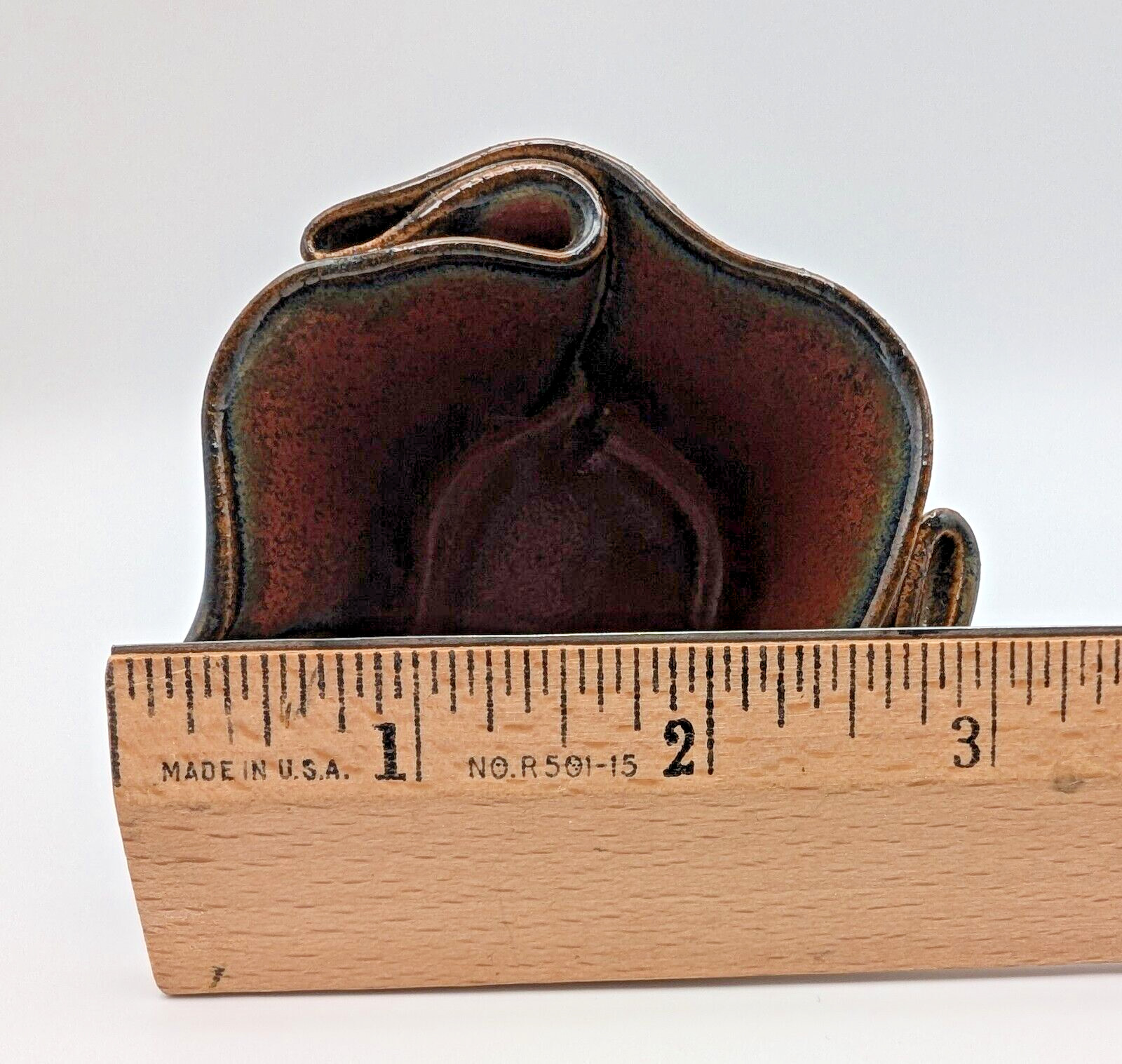 Hilborn Canada Art Pottery Pinched Bowl /Trinket Dish Handcrafted-Signed & Label