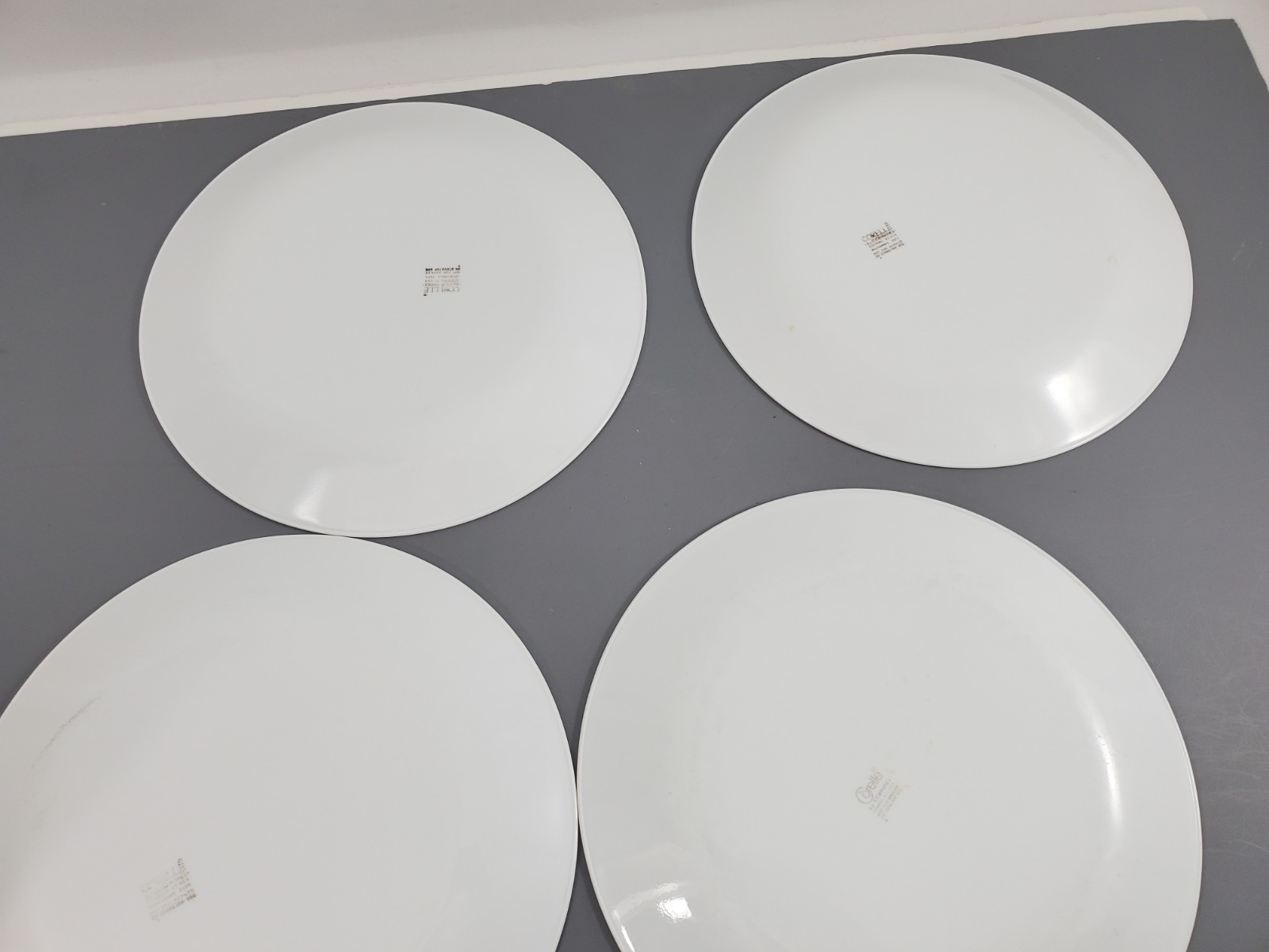 4 Vintage 70s Corelle Pyrex Butterfly Gold White Dinner Plates 10-1/4″