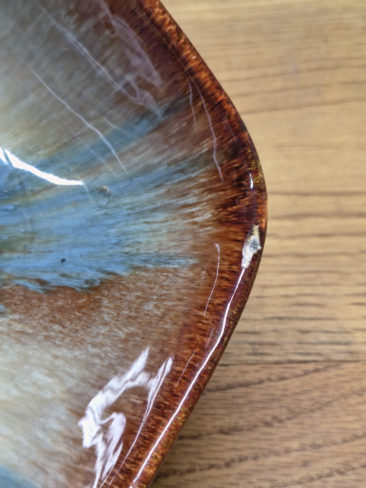 DRYDEN OZARK FRONTIER POTTERY BROWN DRIP GLAZE SERVING SQUARE BOWL SIGNED