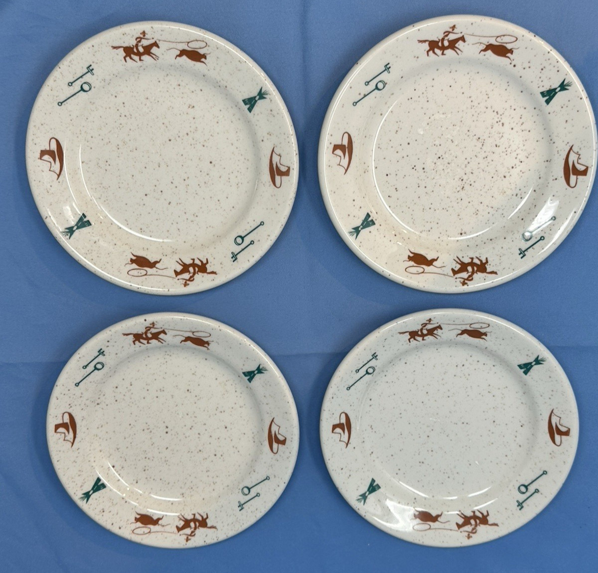Homer Laughlin COWBOY Pie plate 6.25″ Set of 4