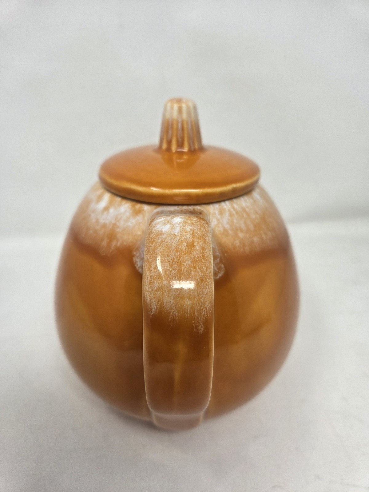 Hull Tangerine Orange Drip Glaze Oven Proof USA Teapot