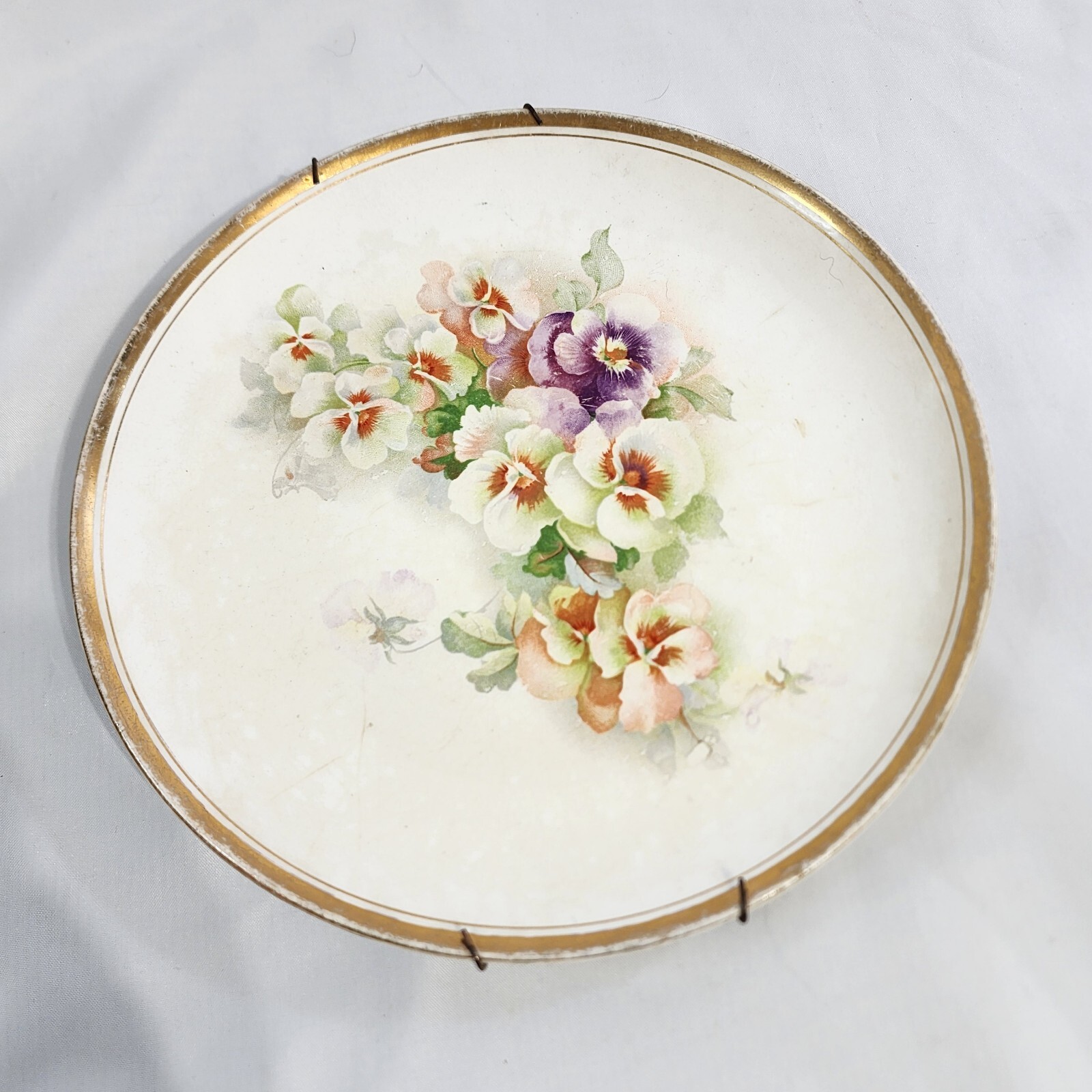 Gold Border Poppies Hand Painted decorative plate antique