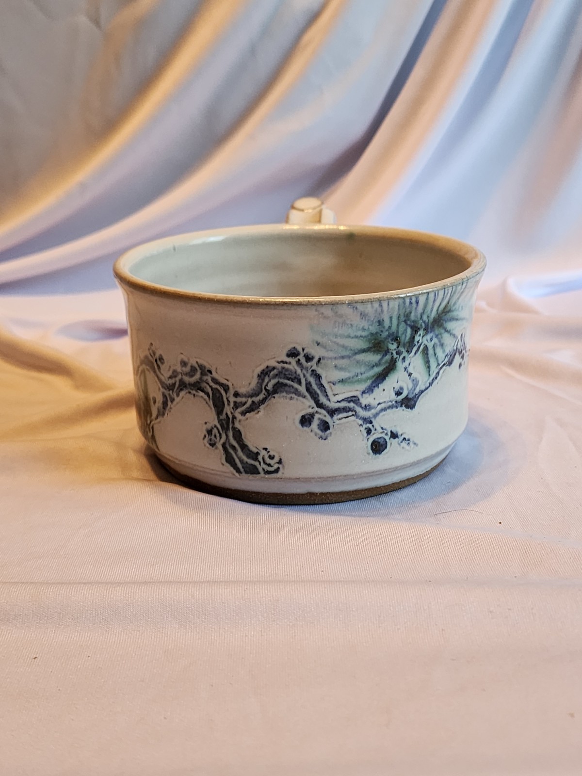 RARE David Hamilton Studio Pottery Pine Branch Needles Botanical Soup Bowl Mug