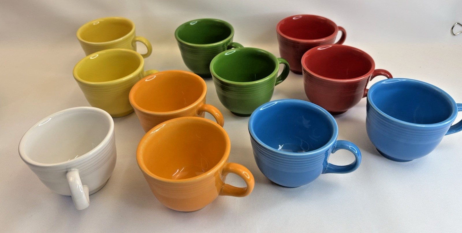 Homer Laughlin ~ FIESTAWARE Matched Set of 11 Coffee /Tea Cups and Saucers