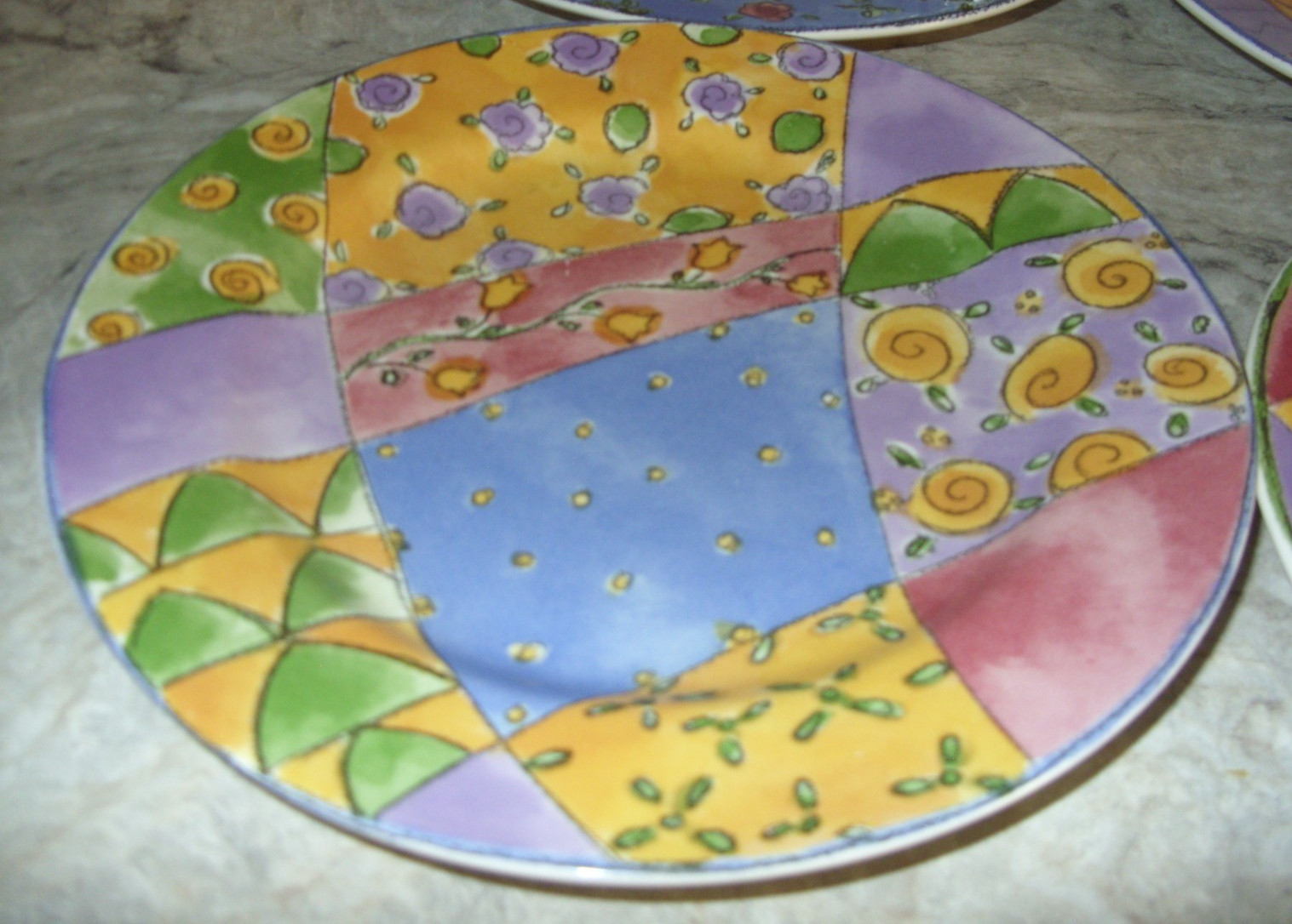 Sango Sweet Shoppe Sue Zipkin Set Of 4 Asst. Designs Salad Dessert Plates 7 7/8″