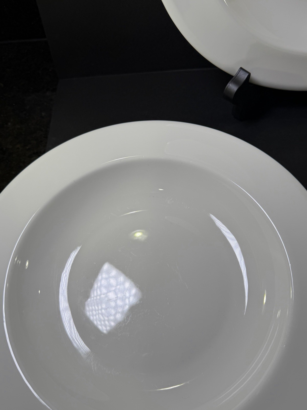 Set of 3 White SOUP PASTA BOWLS Wedgwood Bone China GRAND GOURMET 11″ READ 🦋