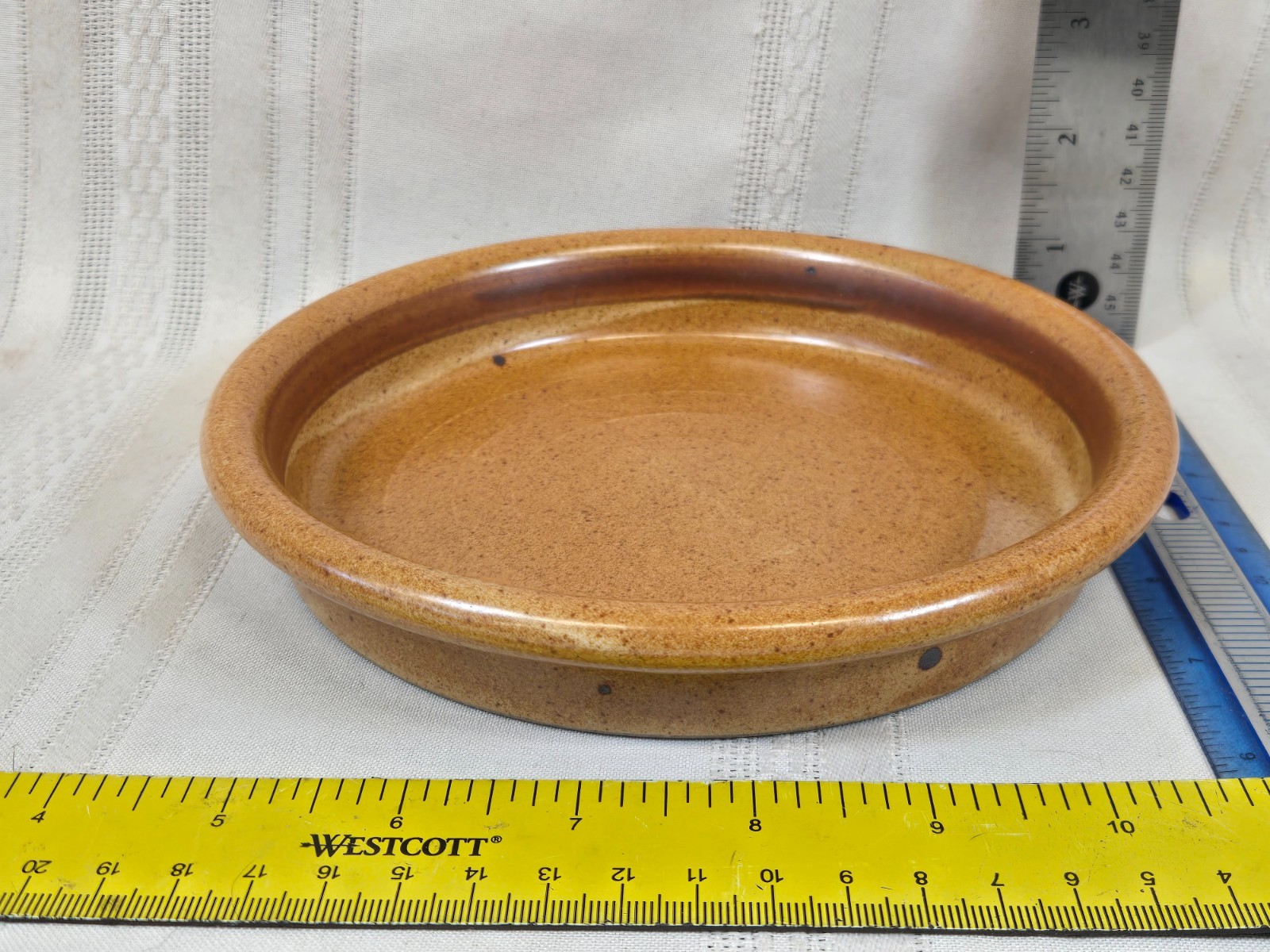 Salad Plate BLT Bronzestone Dansk Speckled Beige Brown Stripe Japan 7″