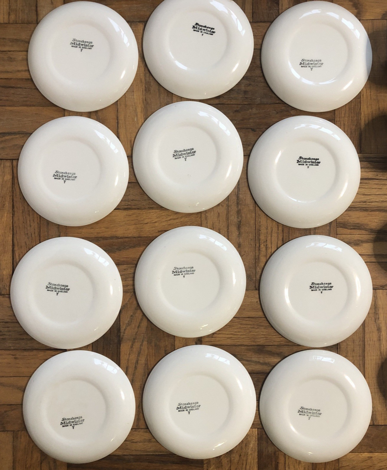 Stonehenge Midwinter White Cups & Saucers Tea Coffee Mugs England SET OF 12