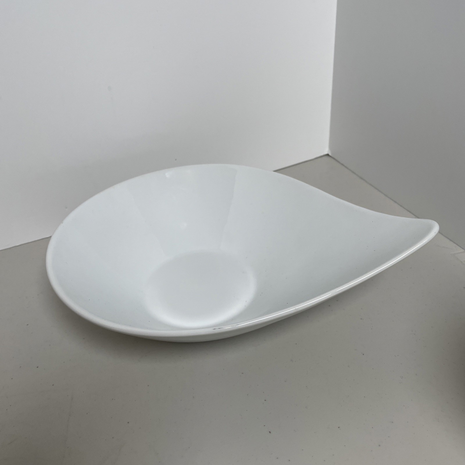 222 Fifth White Porcelain Asymmetrical Swoop 12” Serving Bowl Replacement Dish