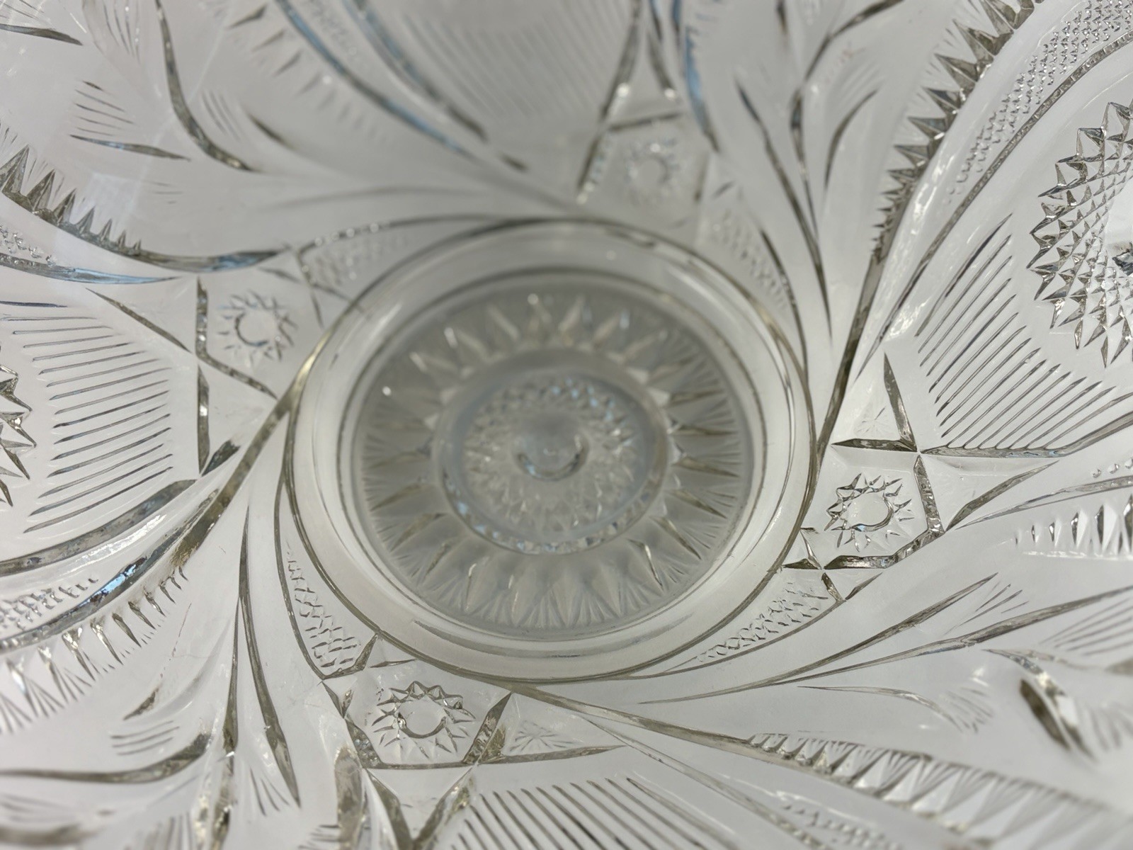 Smith Glass pinwheel And Stars Large Punch Bowl