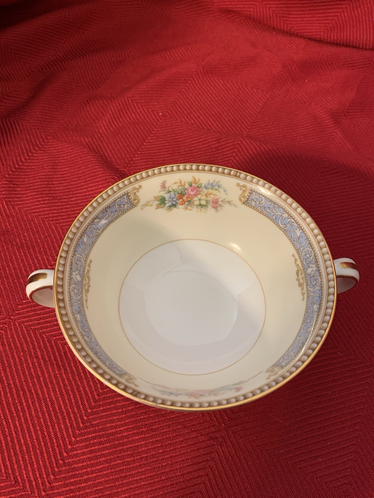 Noritake Troyon Cream Soup Bowls in Bone China Floral w/Gold Trim Quantity Avail