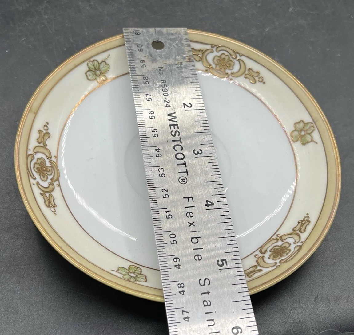 Nippon Morimura Teacup & Saucer Hand Painted Gold Design Vintage