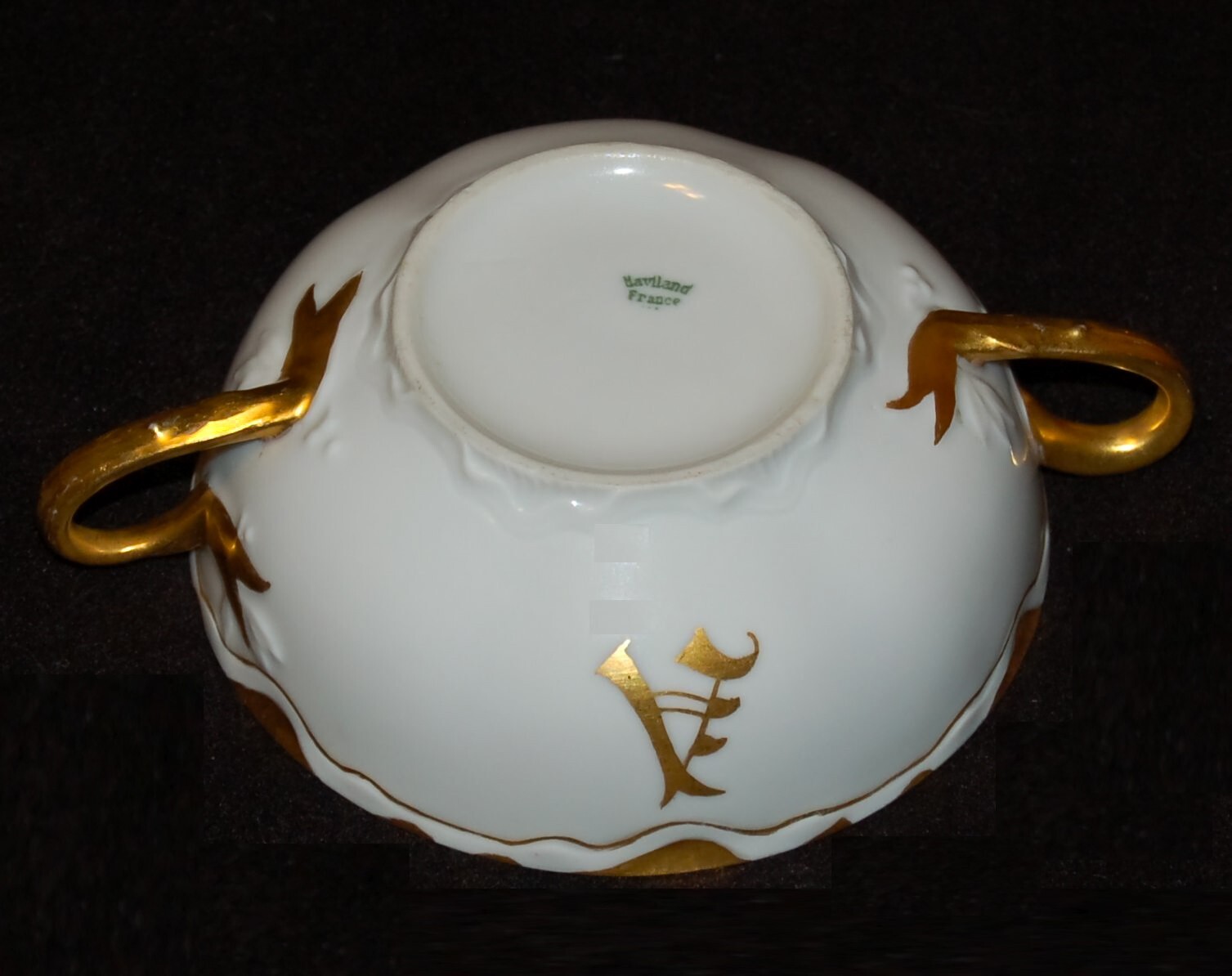 ANTIQUE Porcelain Soup Saucer LIMOGES Haviland Made in France 1905 Art Nouveau
