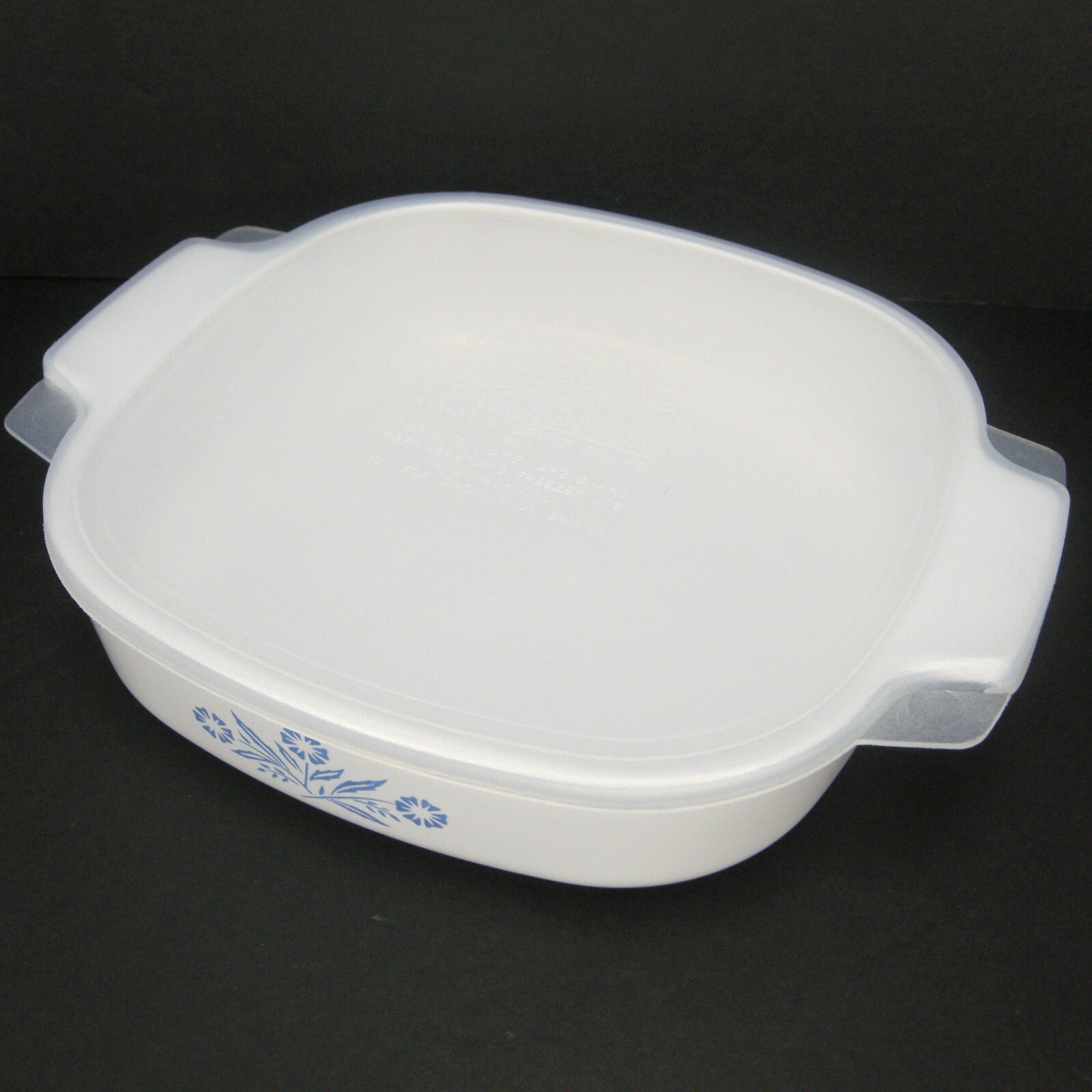 Corning Ware Blue Cornflower 1.75 Qt Casserole Dish Pyrex Lid Plastic Snap Cover