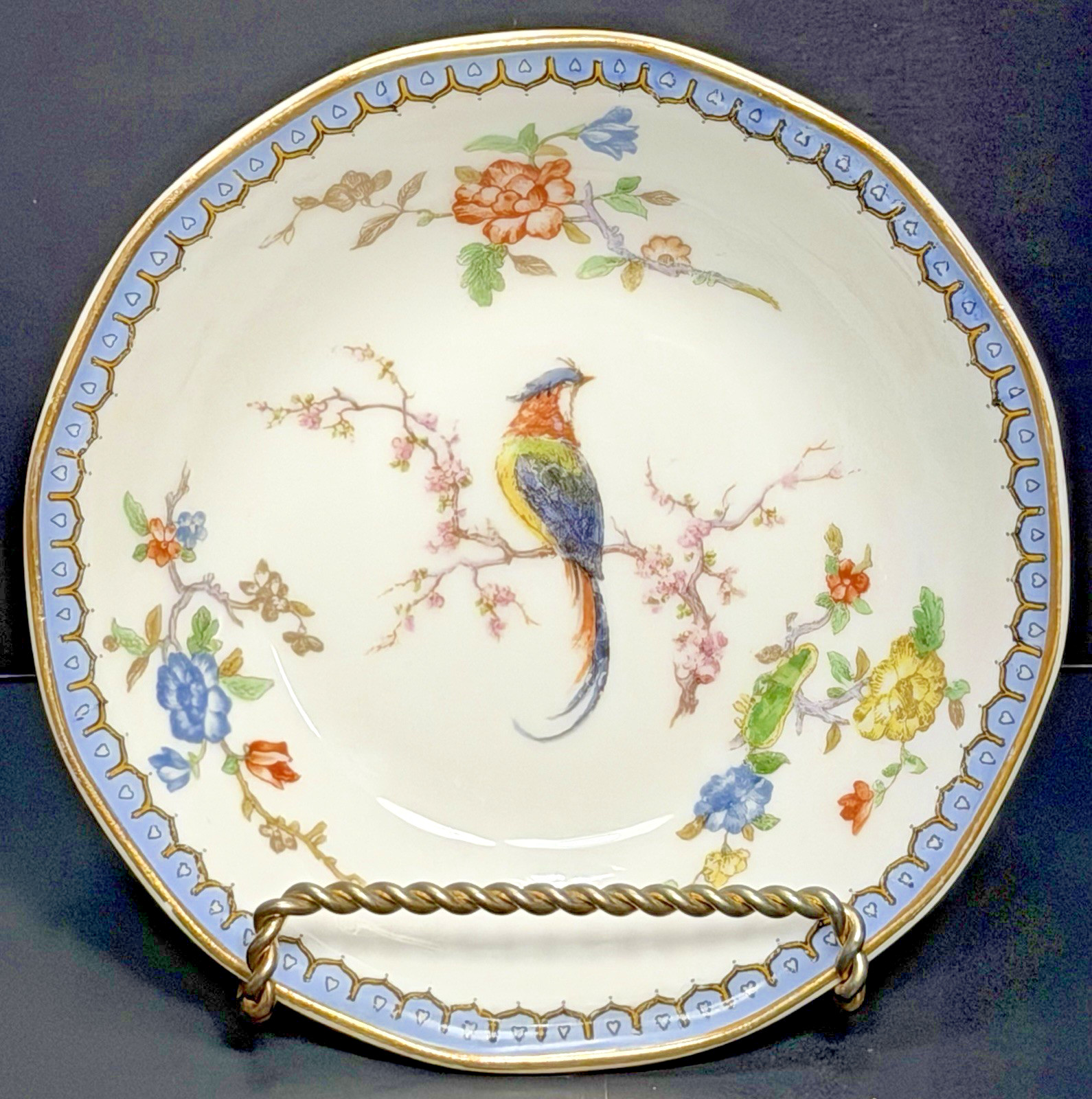 Antique (1903) Theodore Haviland “Bird of Paradise” 5″ Fruit/Dessert Bowls EUC!