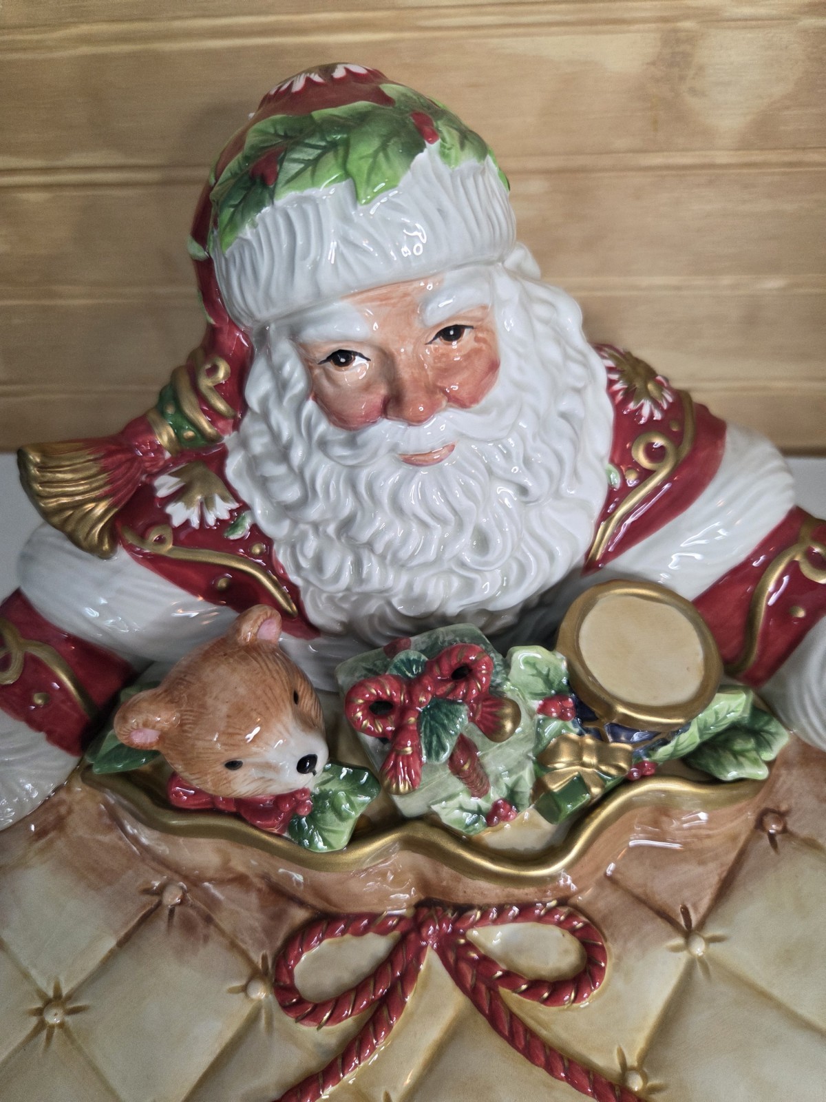 Fitz And Floyd Holiday Home Santa Server Serving Bowl Platter Vintage XLarge
