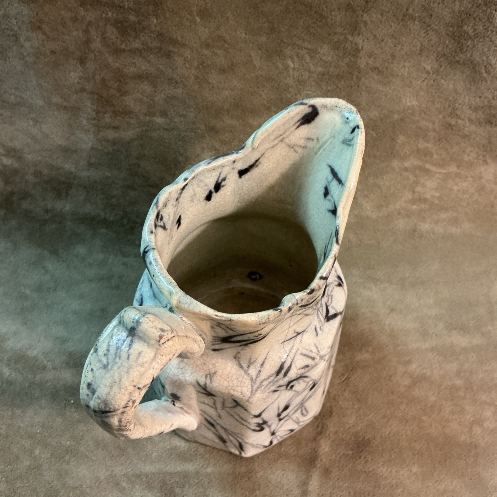 Victorian Pottery spatter / Sponge Ware Creamer Lazuli Transfer Ware 1870’s