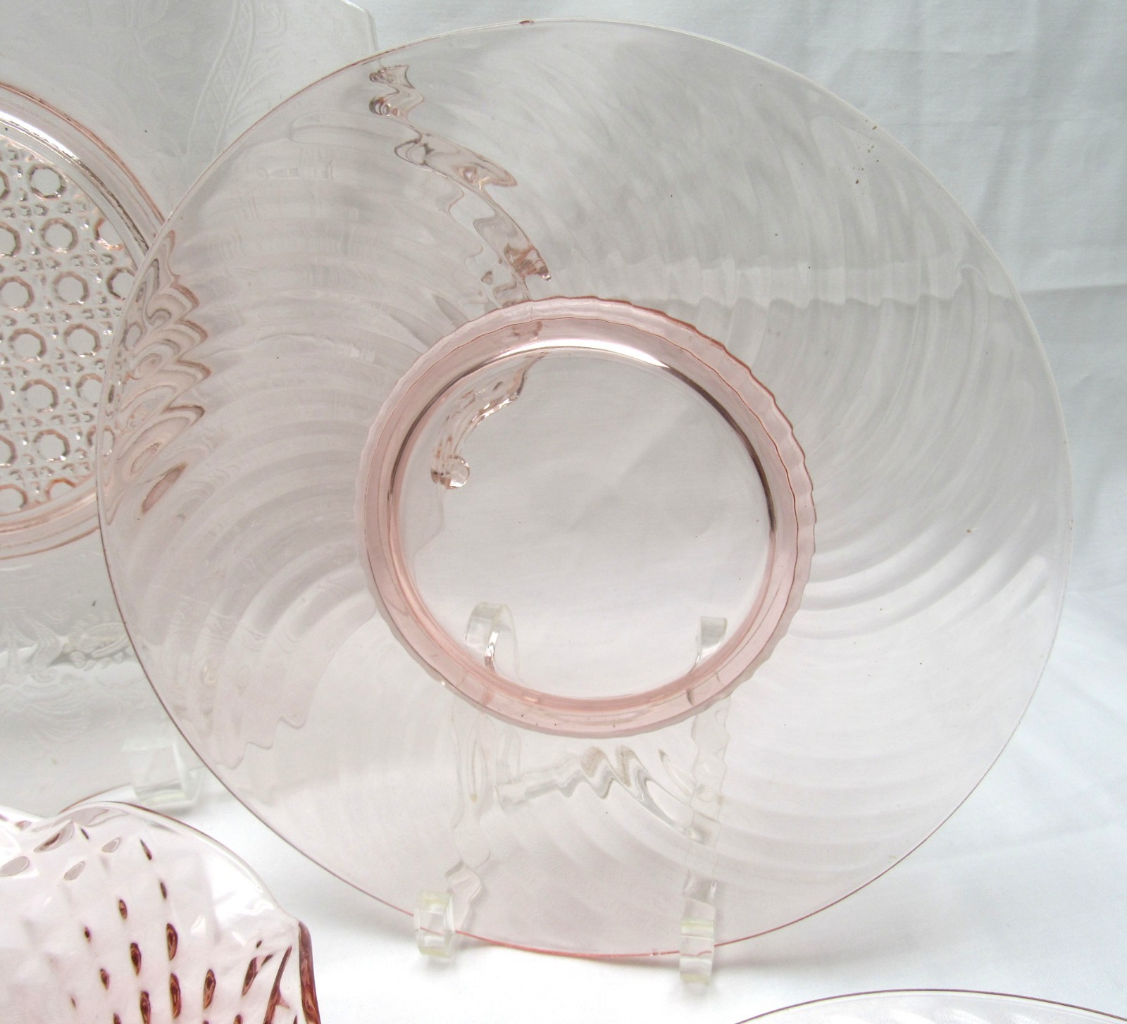 Vtg Mixed Lot of Pink Depression glass Dishes MacBeth-Evans Lancaster Imperial