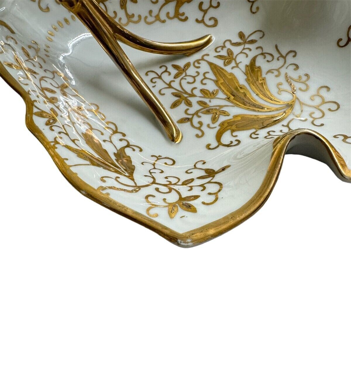Vintage Lenwile Ardalt 6859 Embossed Gold Leaf Scroll Tray