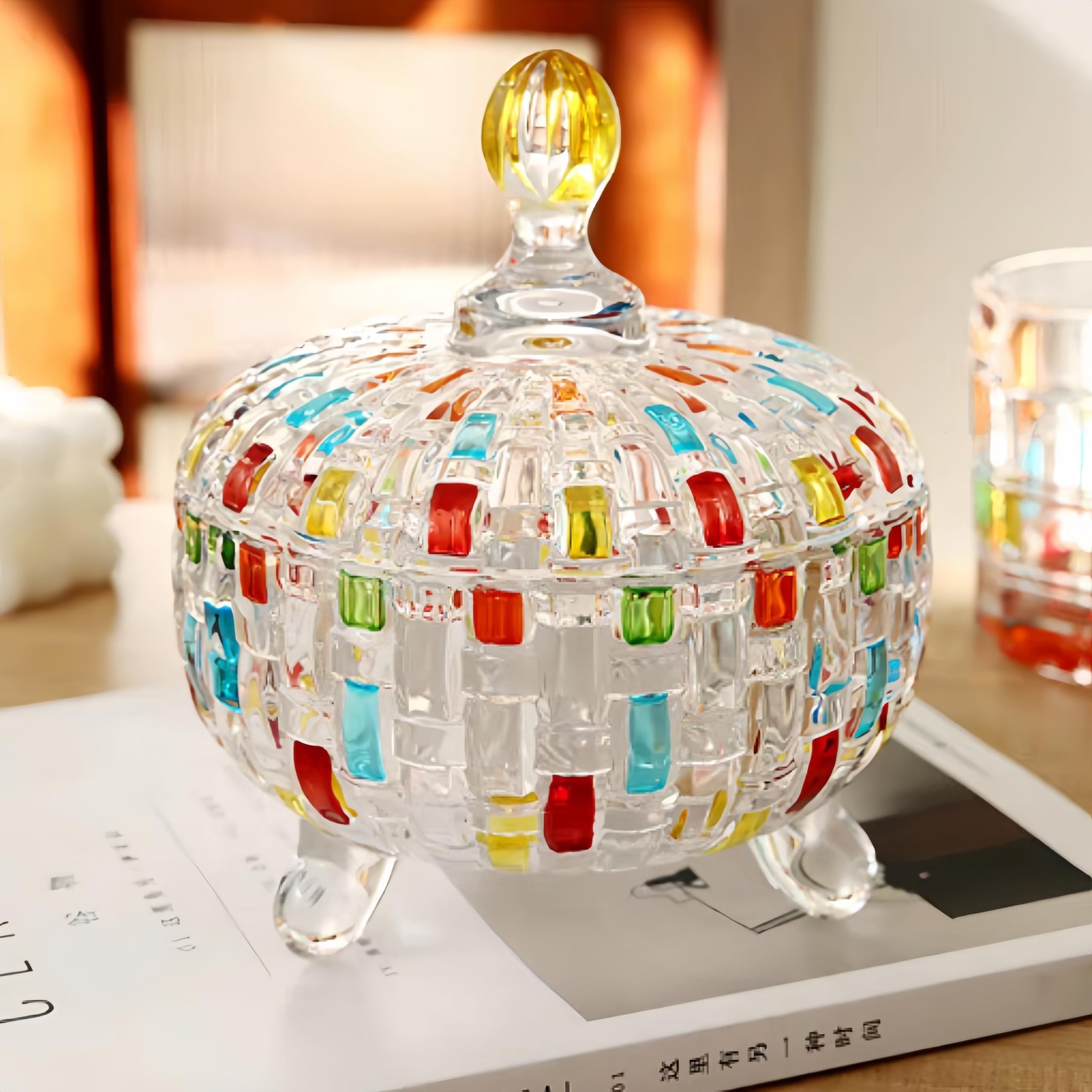 Tlence 24 OZ Candy Dish With Lid, Decorative Candy Dishes Container, Vintage …